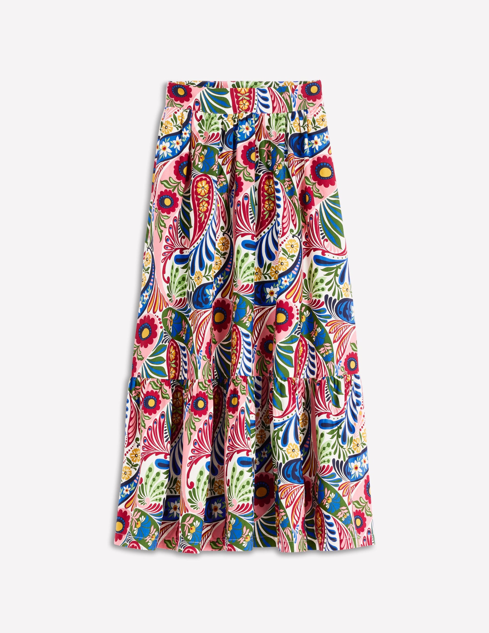 Abigail Poplin Maxi Skirt-Multi, Enchanted Paisley-5