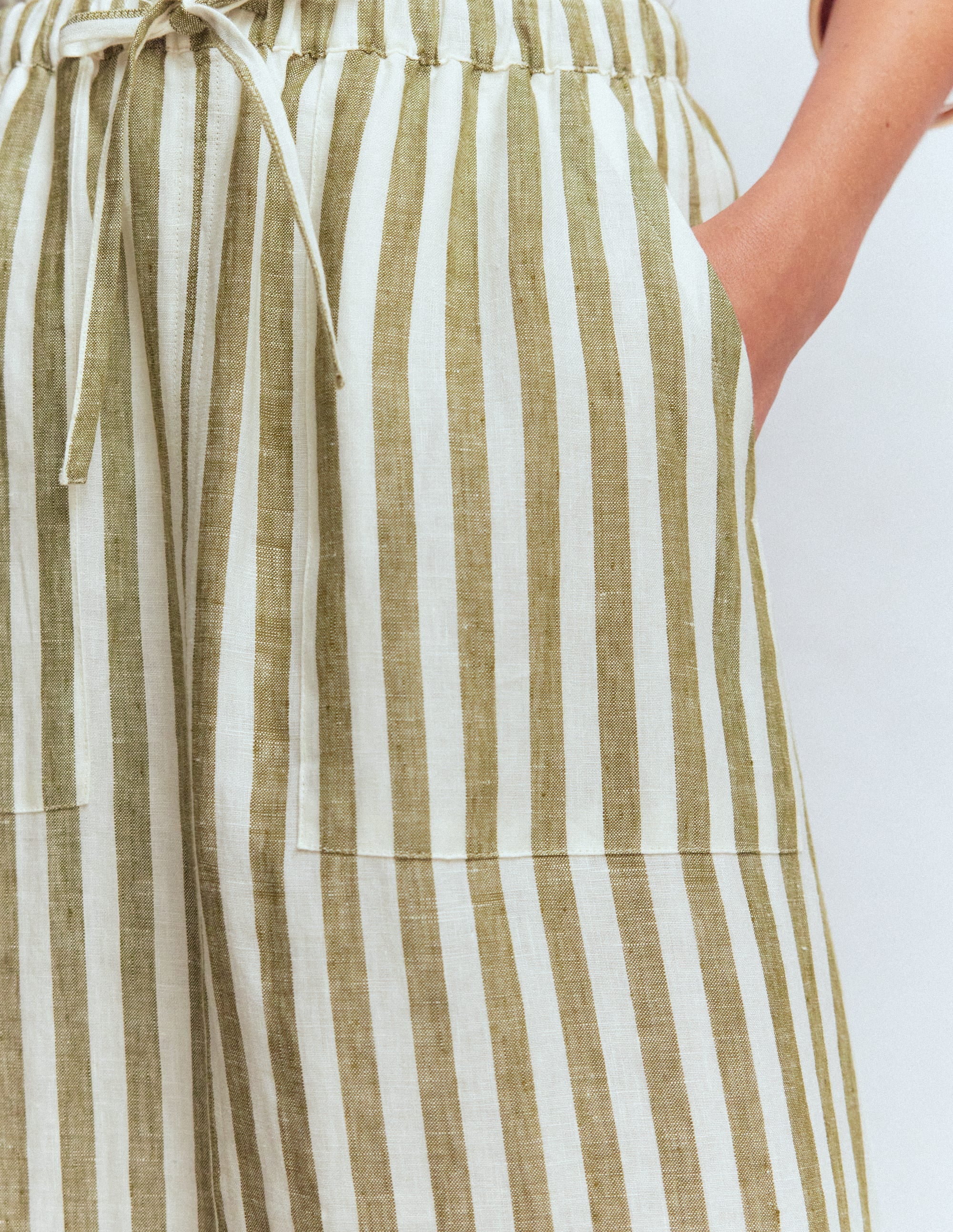 Layla Linen Skirt-Green Stripe - Image 2
