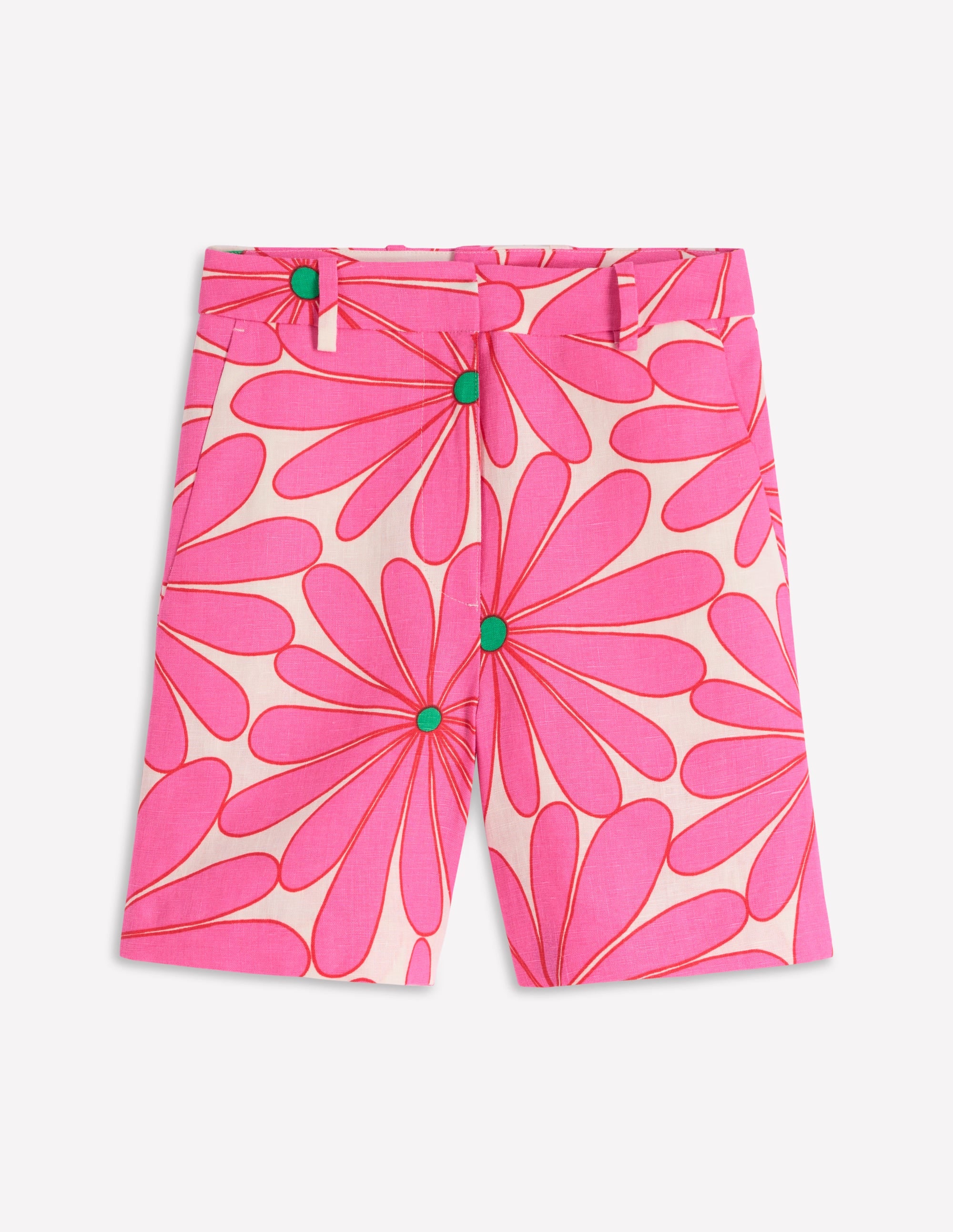 Belgravia Linen Shorts-Pink, Daisy Blossom - Image 5