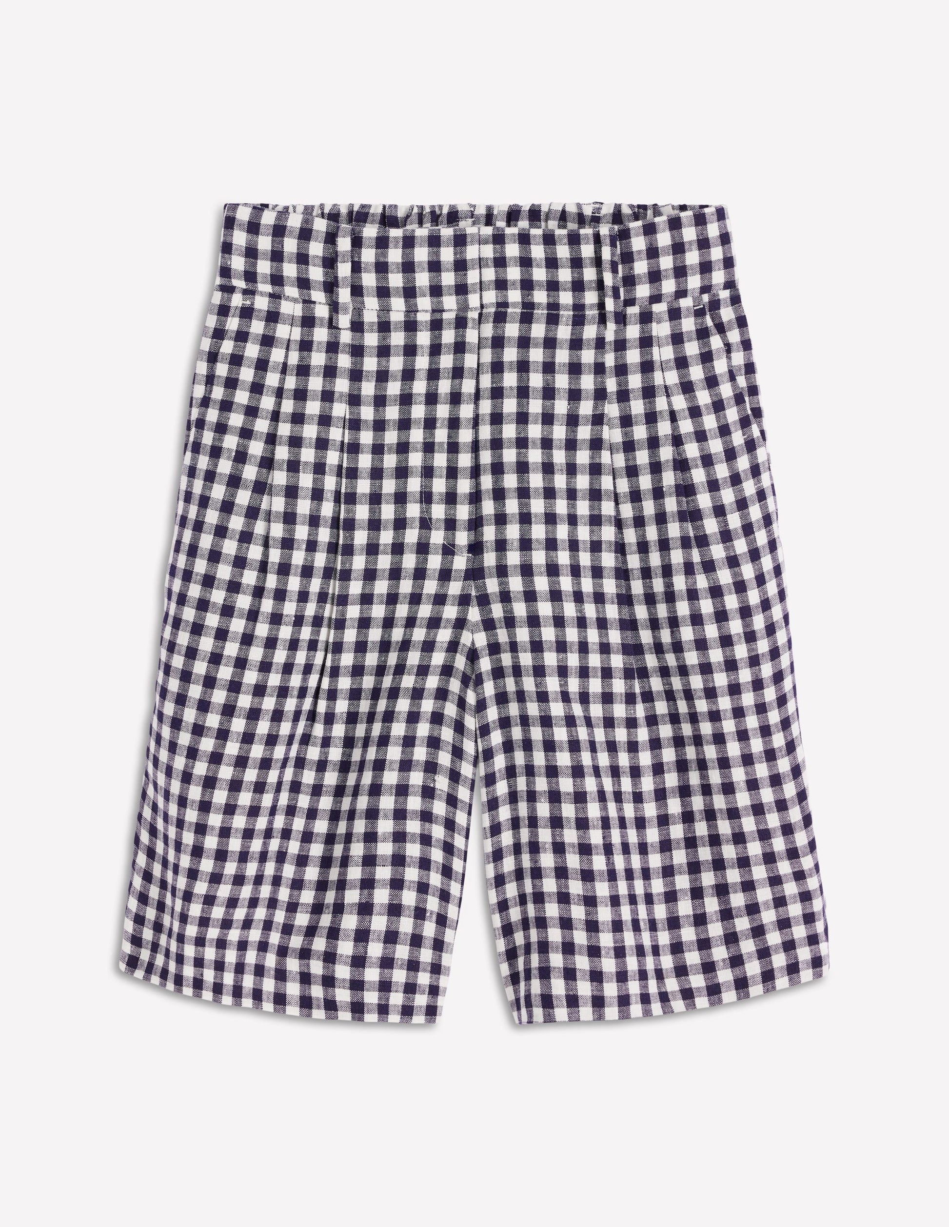 Kensington Linen Shorts-Navy Gingham-6