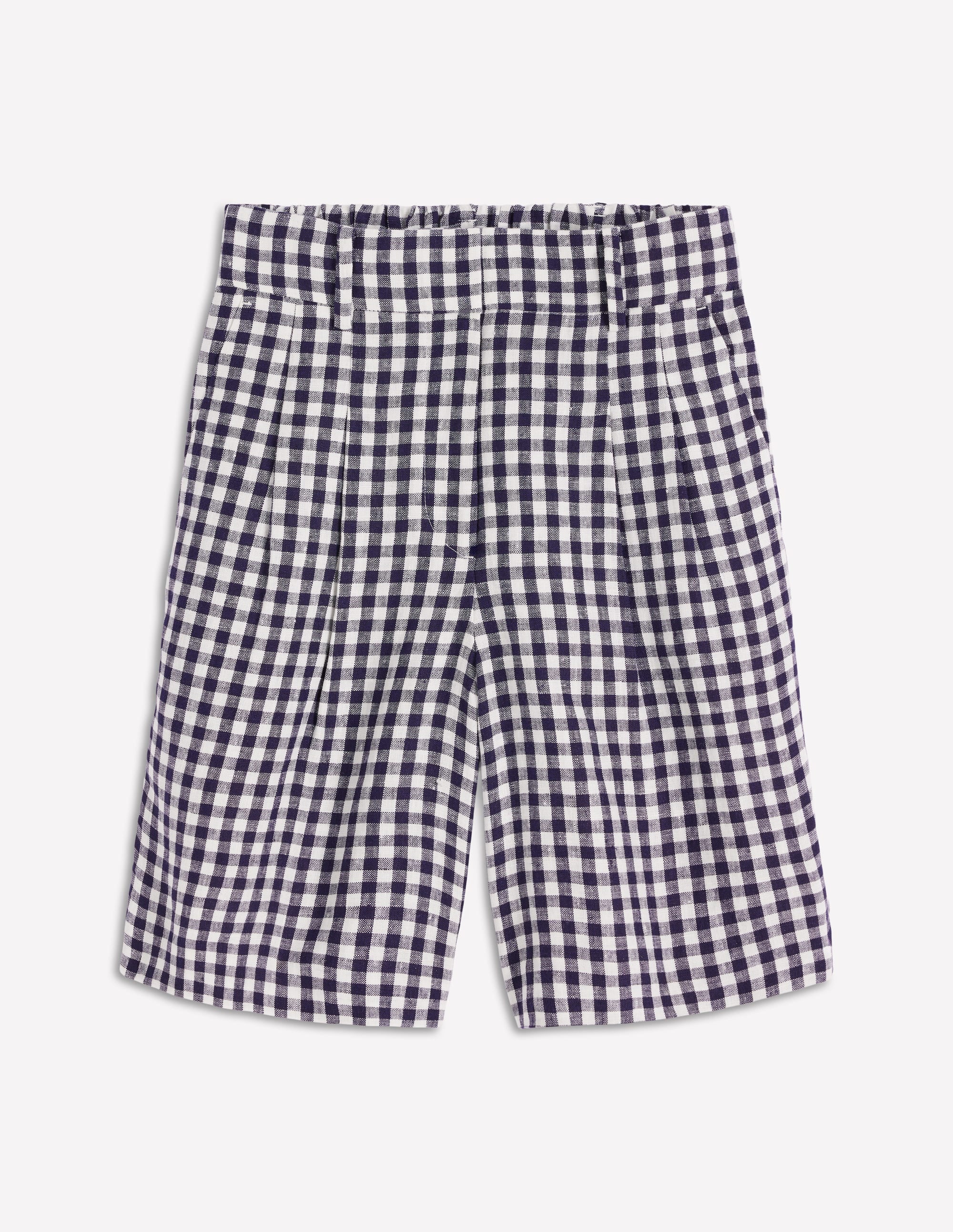 Kensington Linen Shorts-Navy Gingham - Image 6
