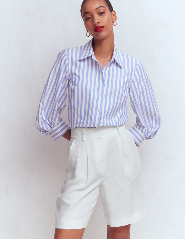 Kensington Linen Shorts-White