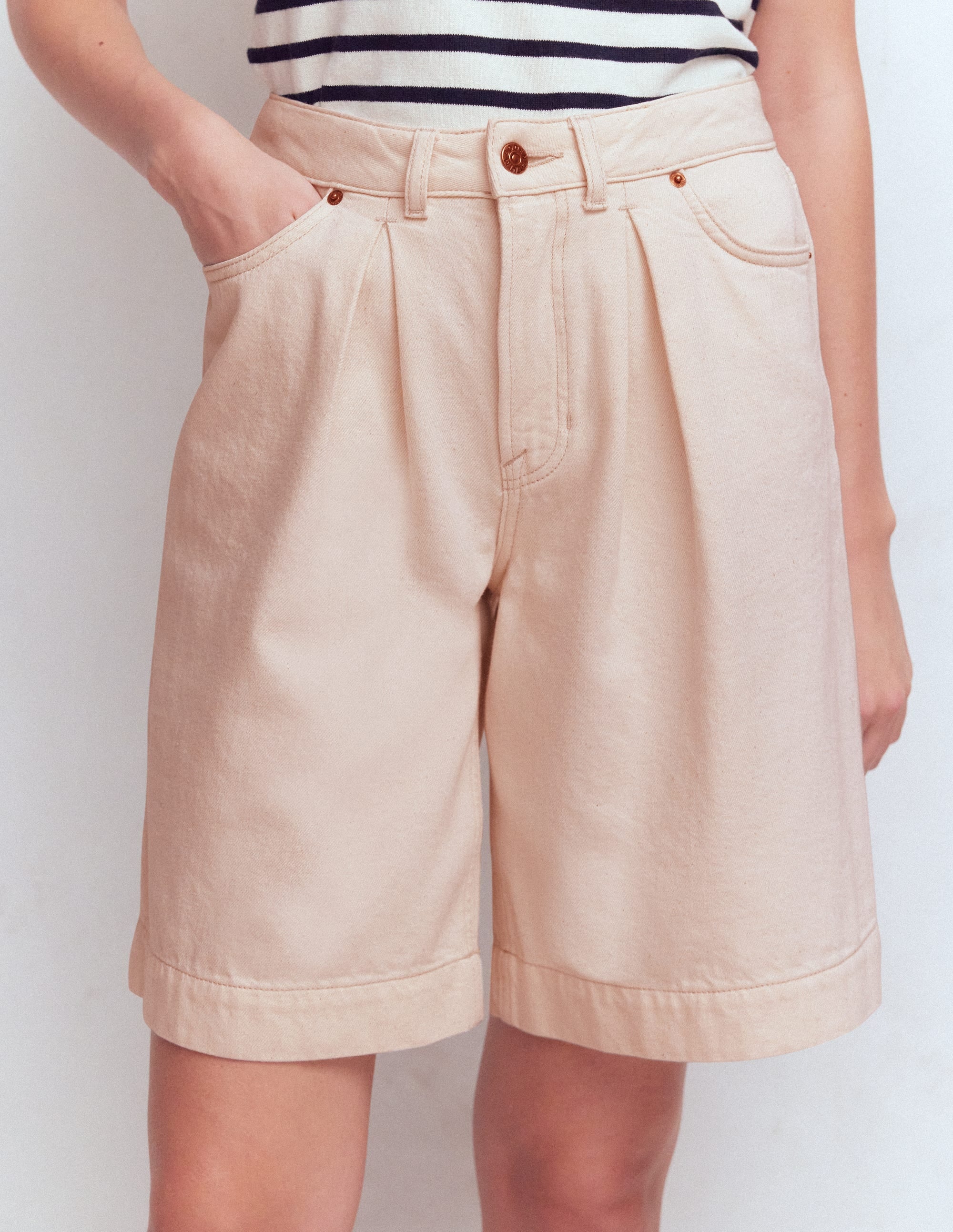 Denim Bermuda Short-Ecru - Image 5