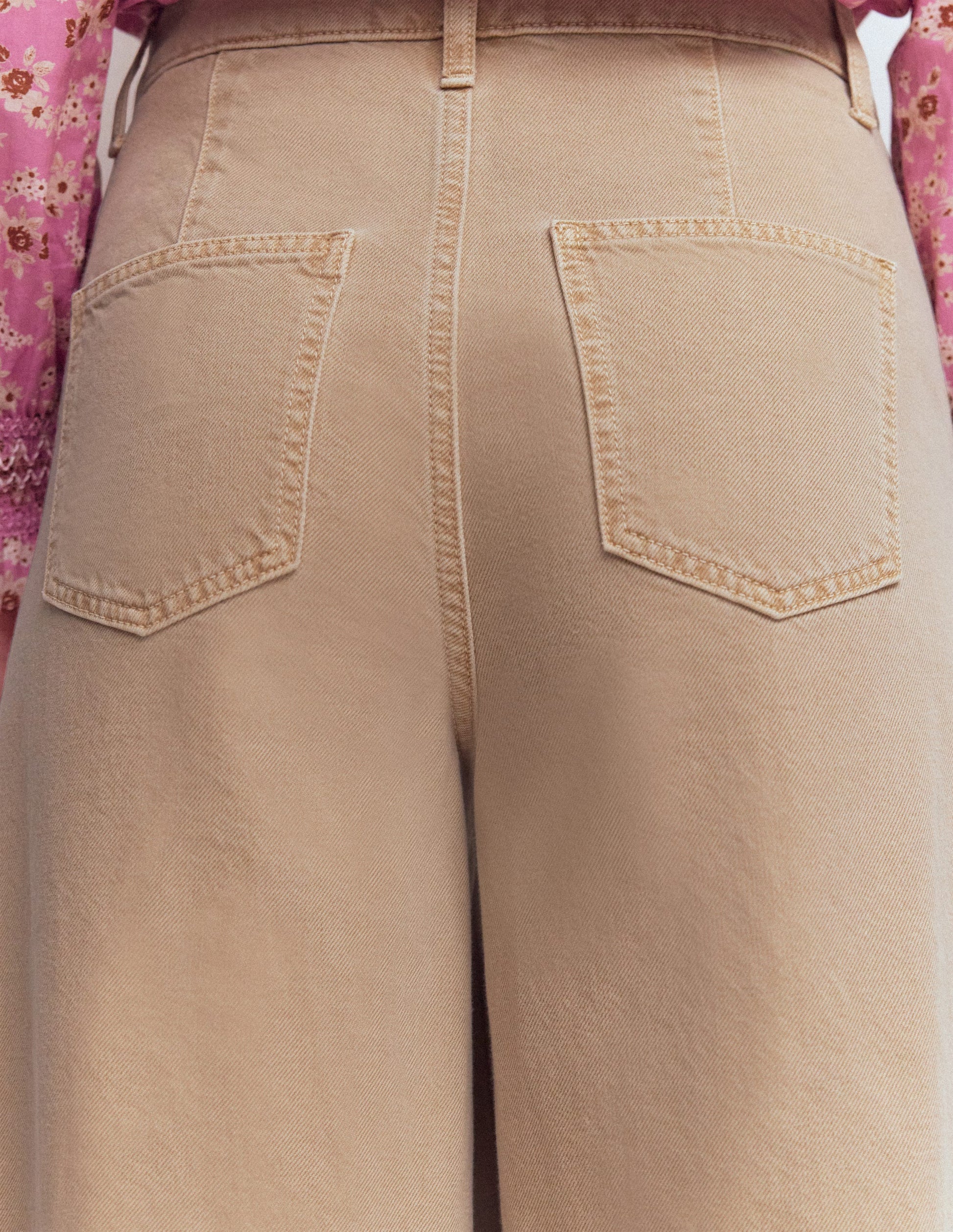 High Rise Palazzo Jeans-Cappuccino-5
