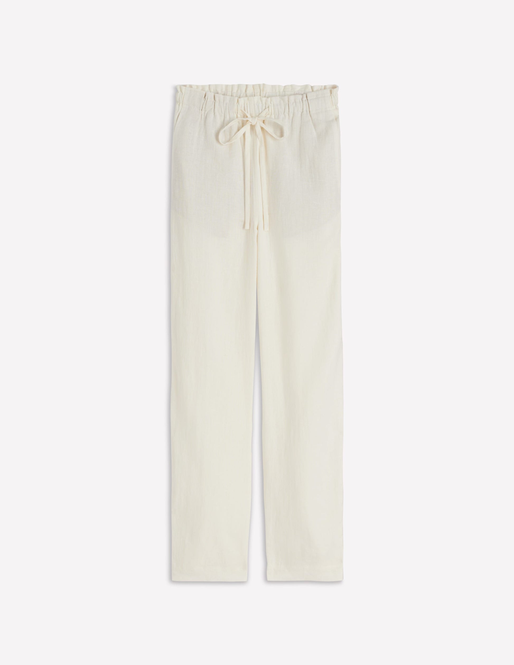 Islington Linen Crop Trousers-Ivory-6