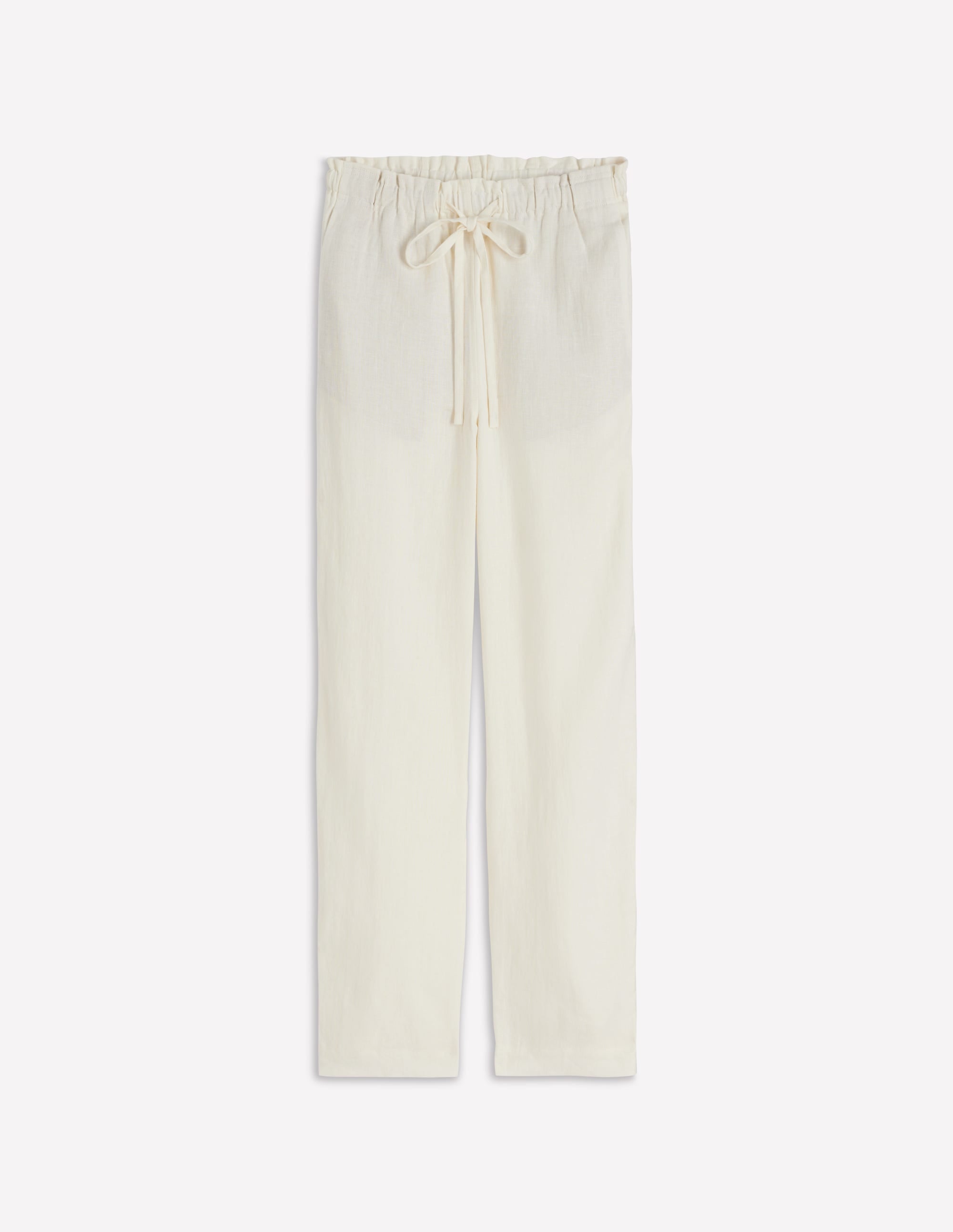 Islington Linen Crop Trousers-Ivory - Image 6
