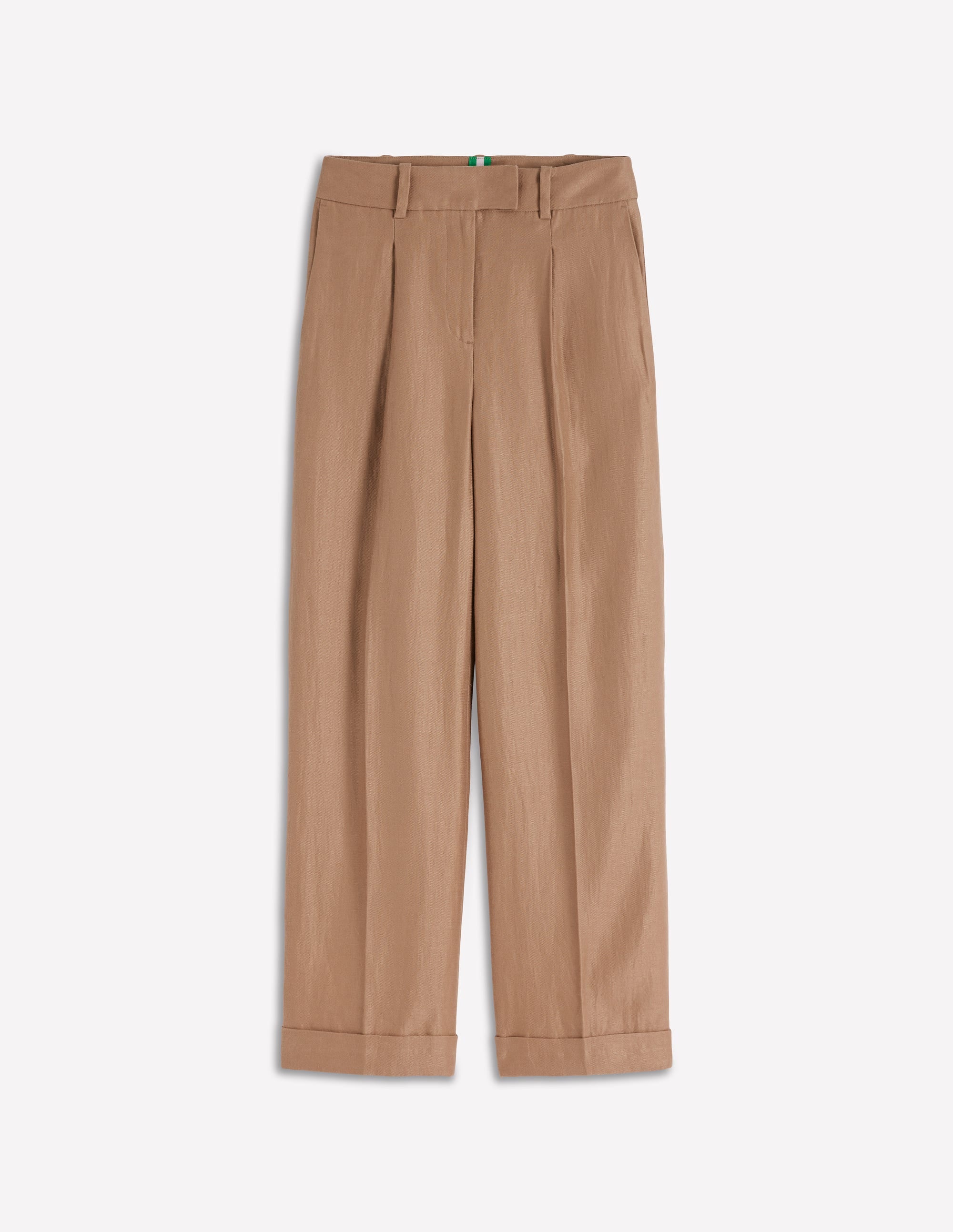 Chiswick Crop Linen Trousers-Cappuccino - Image 5