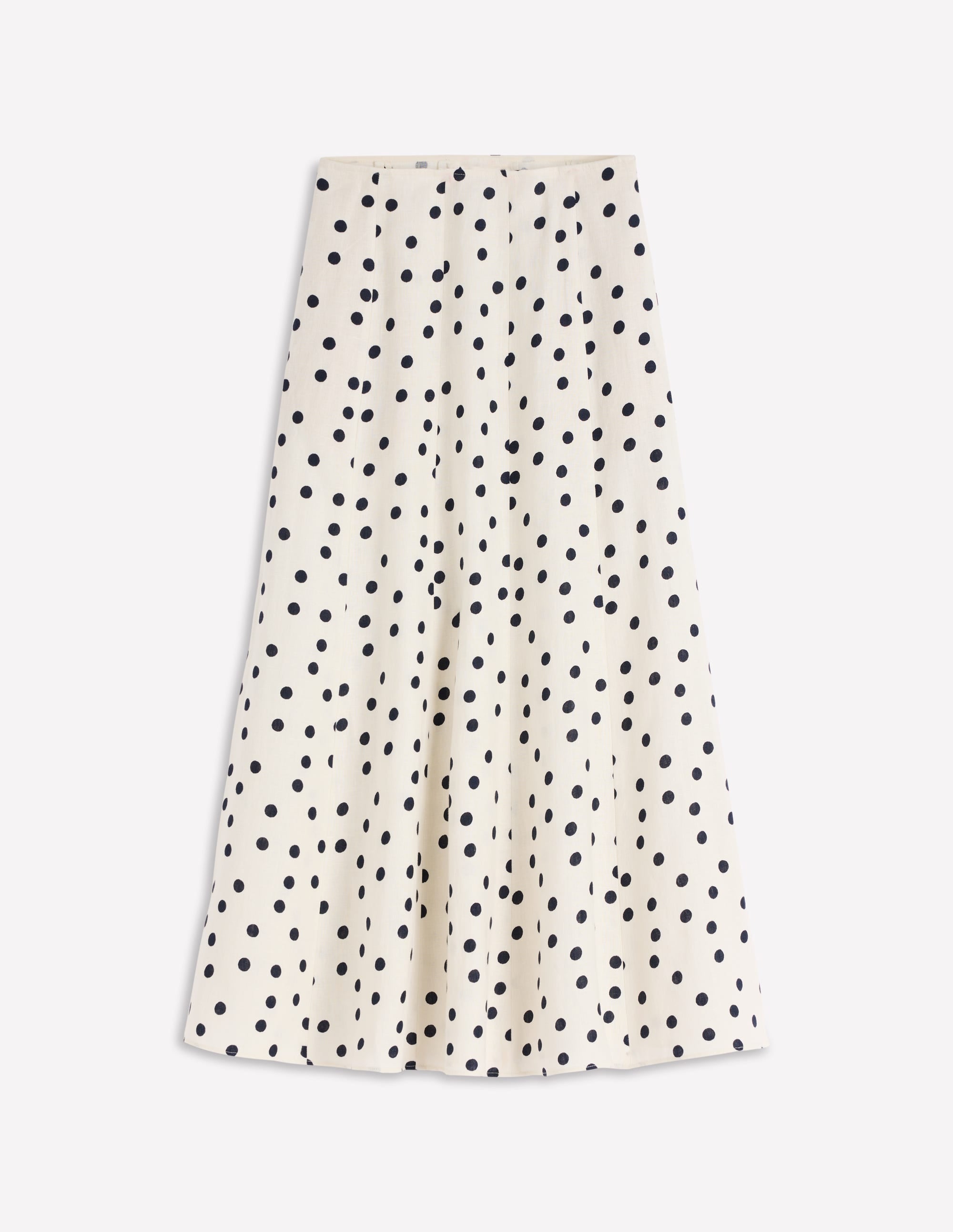 Miriam Linen Maxi Skirt-Ivory, Painted Dot - Image 5