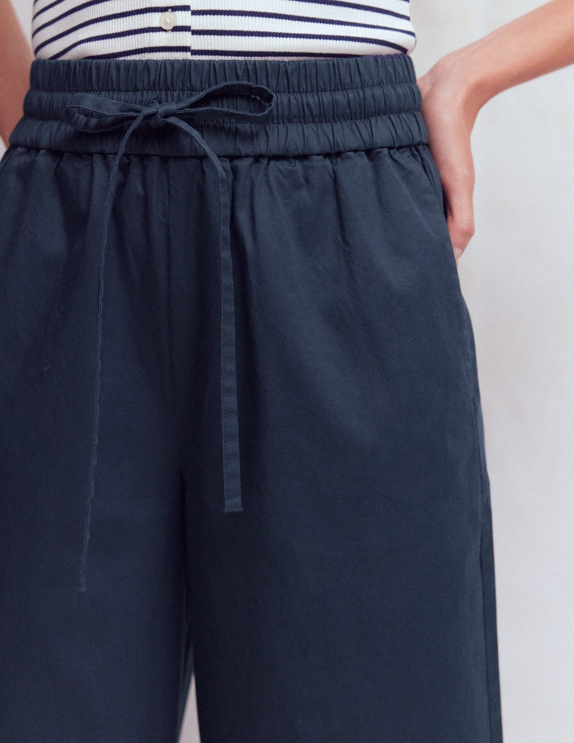 Greenwich Tie Waist Trousers-Navy - Image 2
