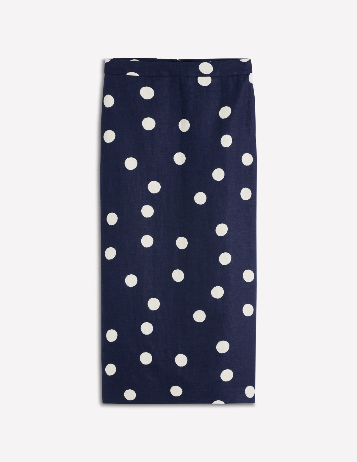 Longline Column Skirt-French Navy, Ivory Spot - Image 5