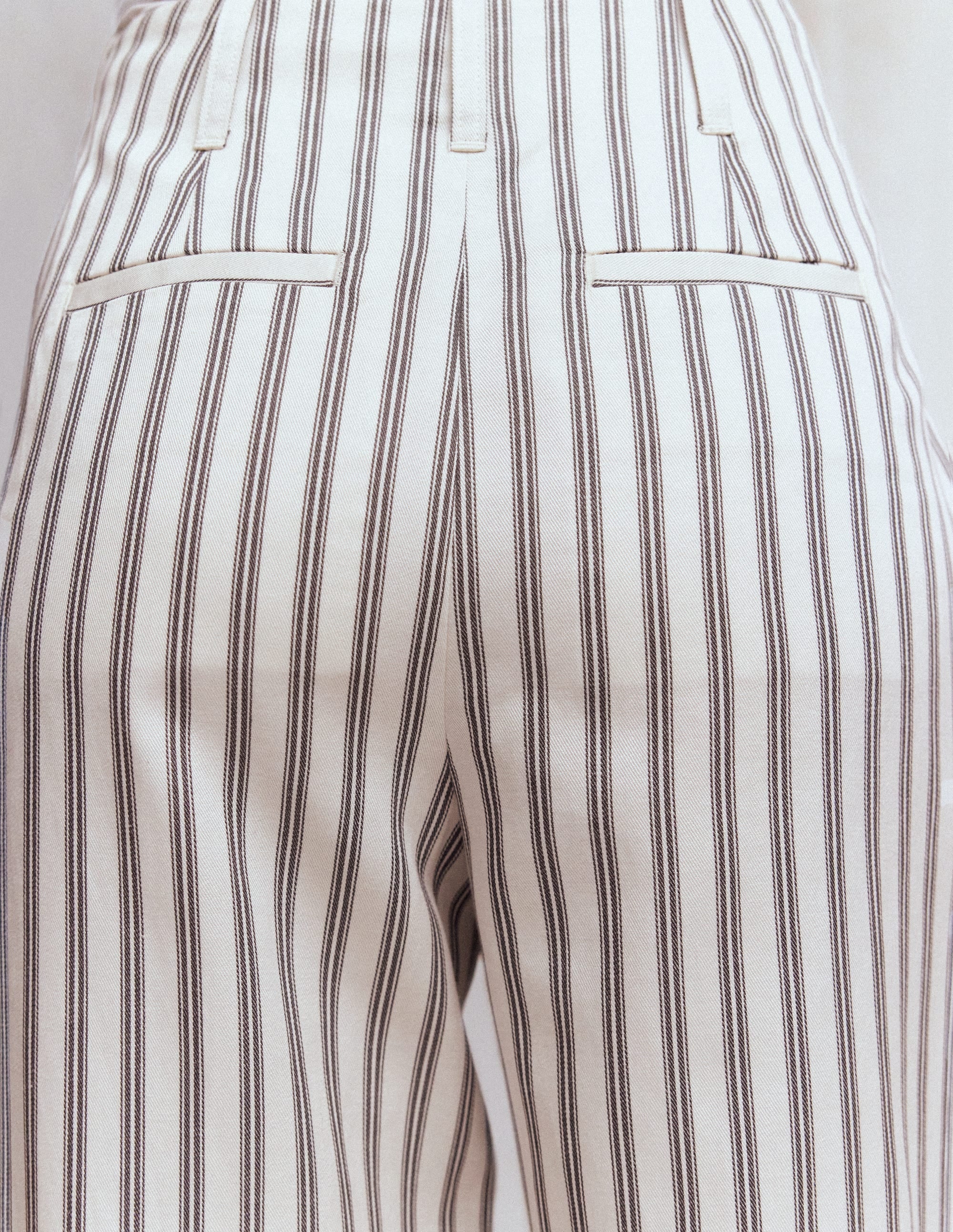 Mayfair Tailored Trousers-Ivory, Navy Stripe - Image 2