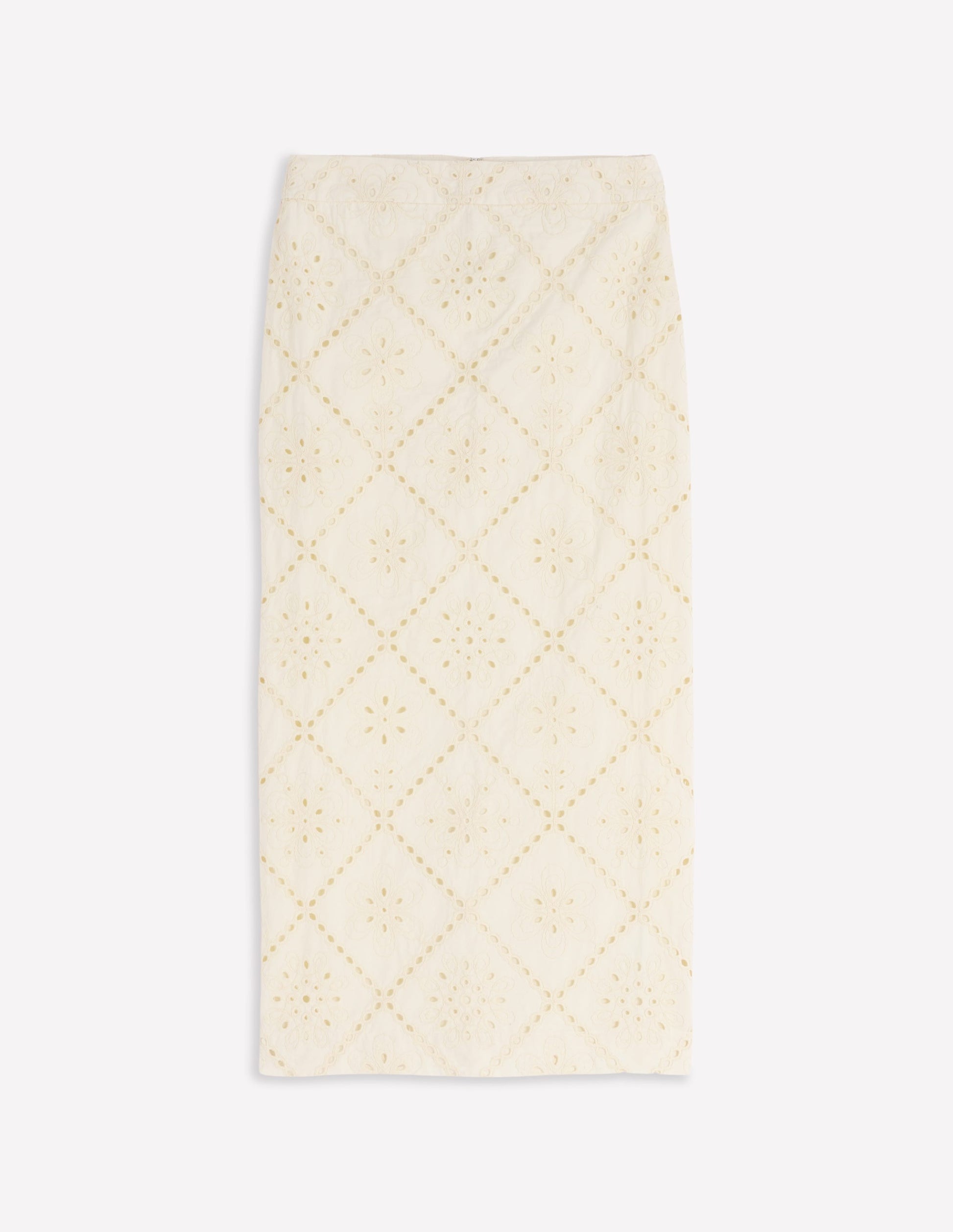Textured Column Skirt-Ivory Broderie-9