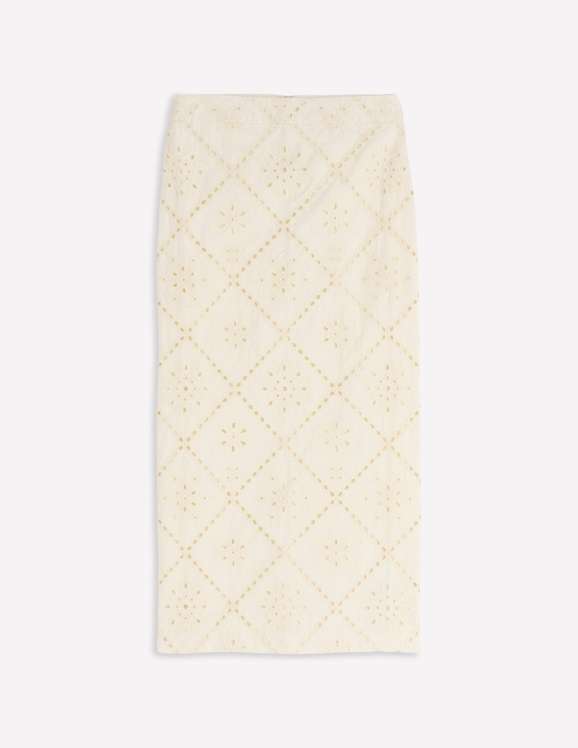 Textured Column Skirt-Ivory Broderie - Image 9