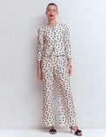 Mayfair Linen Trousers-Ivory, Painted Dot