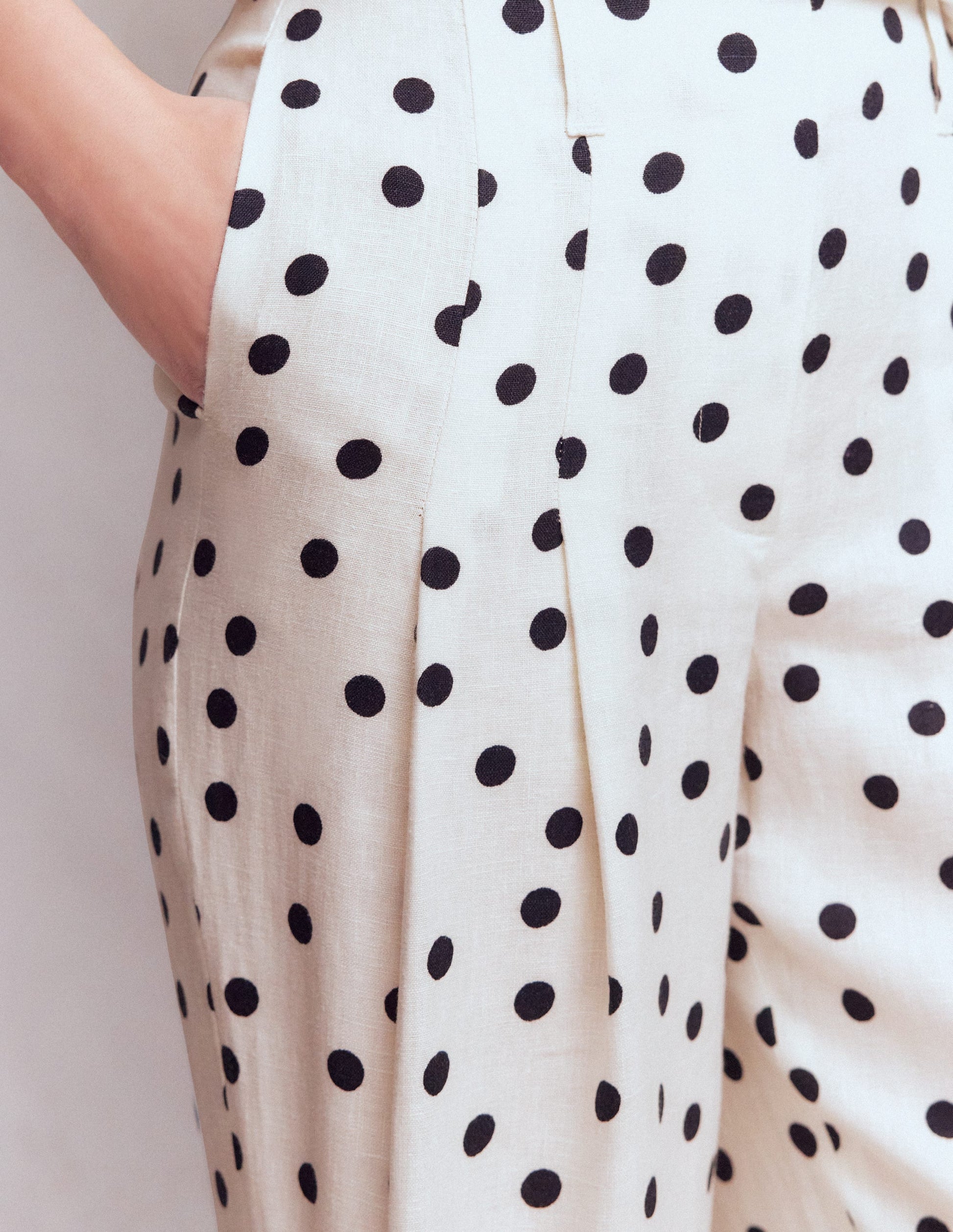 Mayfair Linen Trousers-Ivory, Painted Dot-2