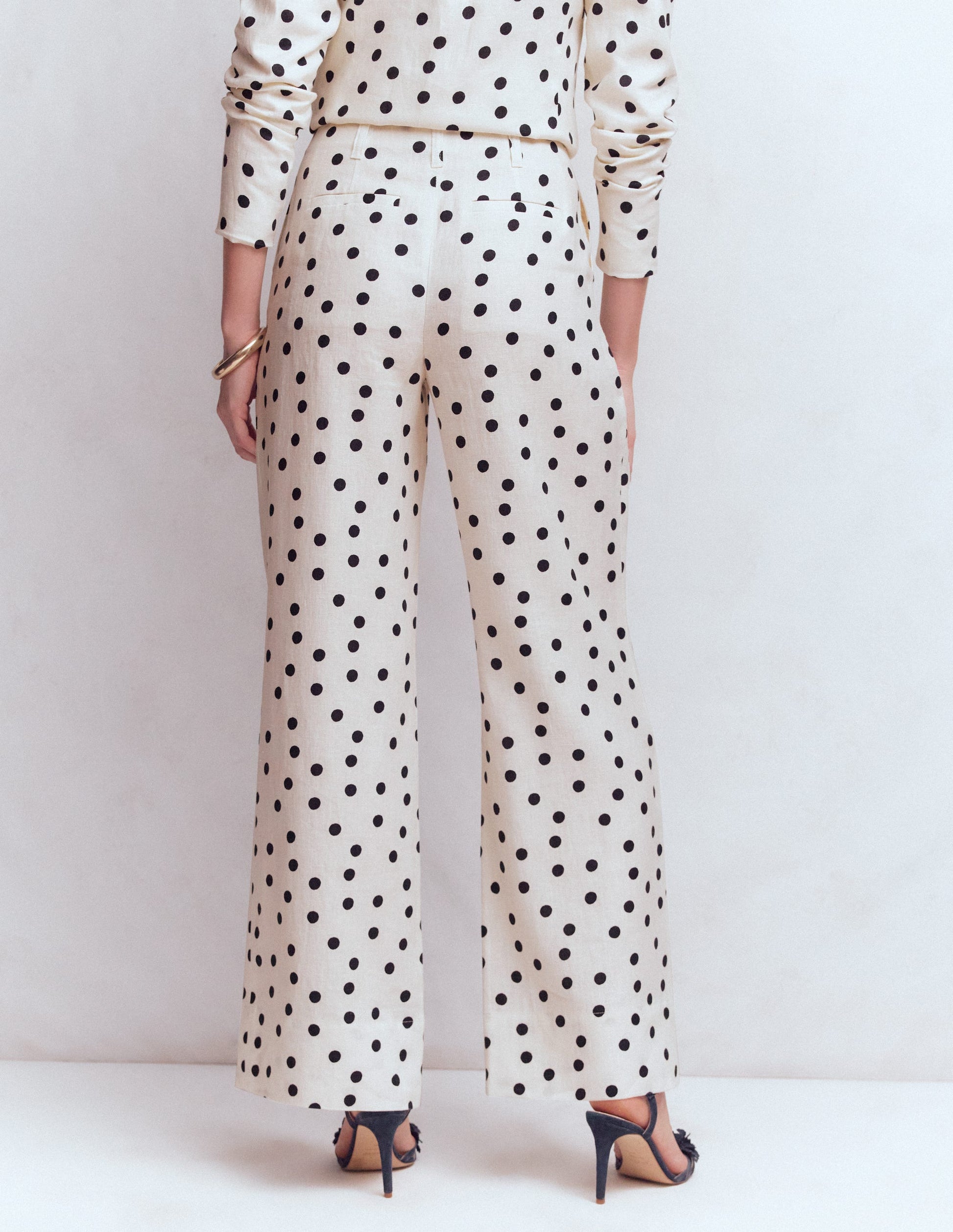Mayfair Linen Trousers-Ivory, Painted Dot-3