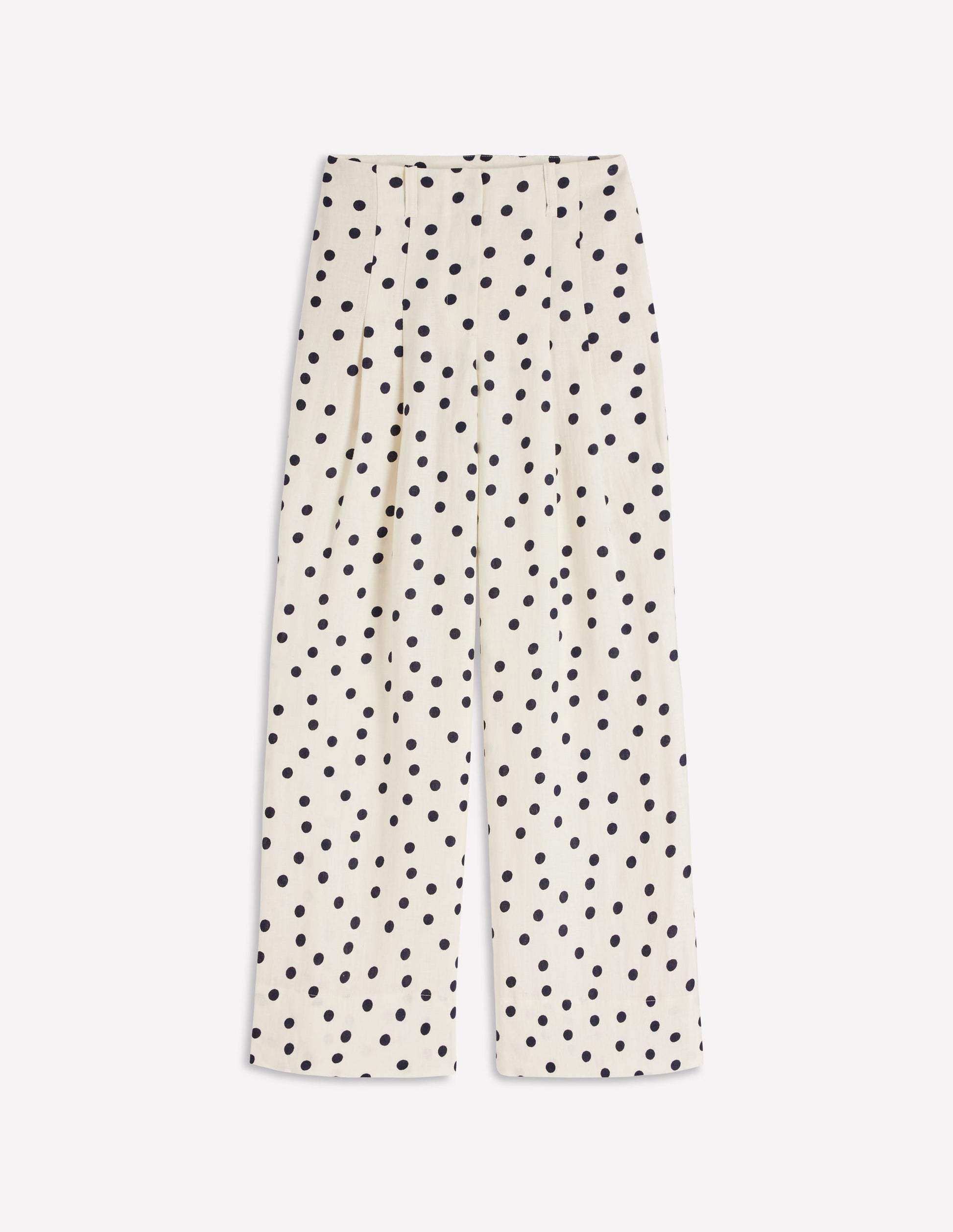 Mayfair Linen Trousers-Ivory, Painted Dot-6