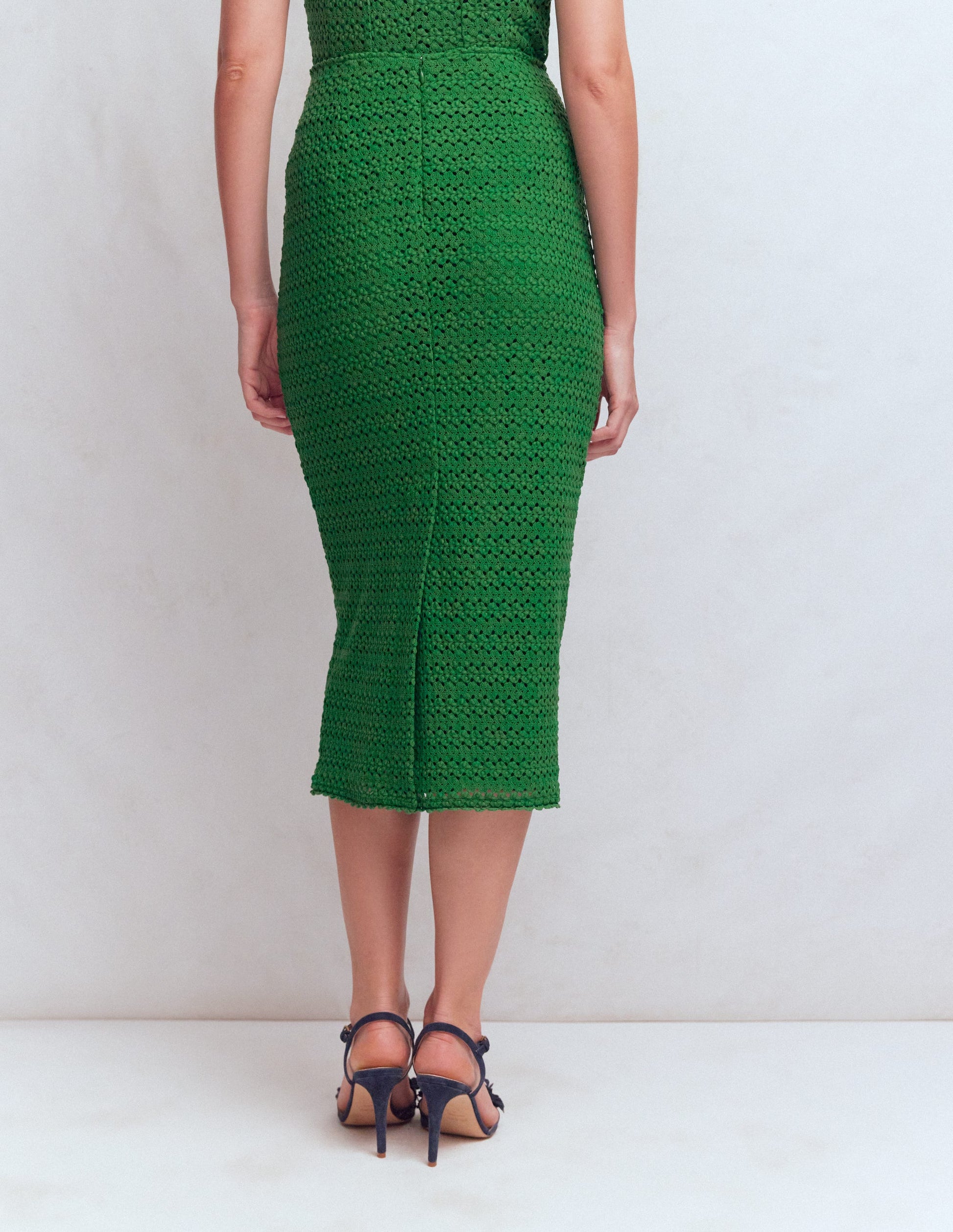 Lace Pencil Skirt-Fresh Green-3