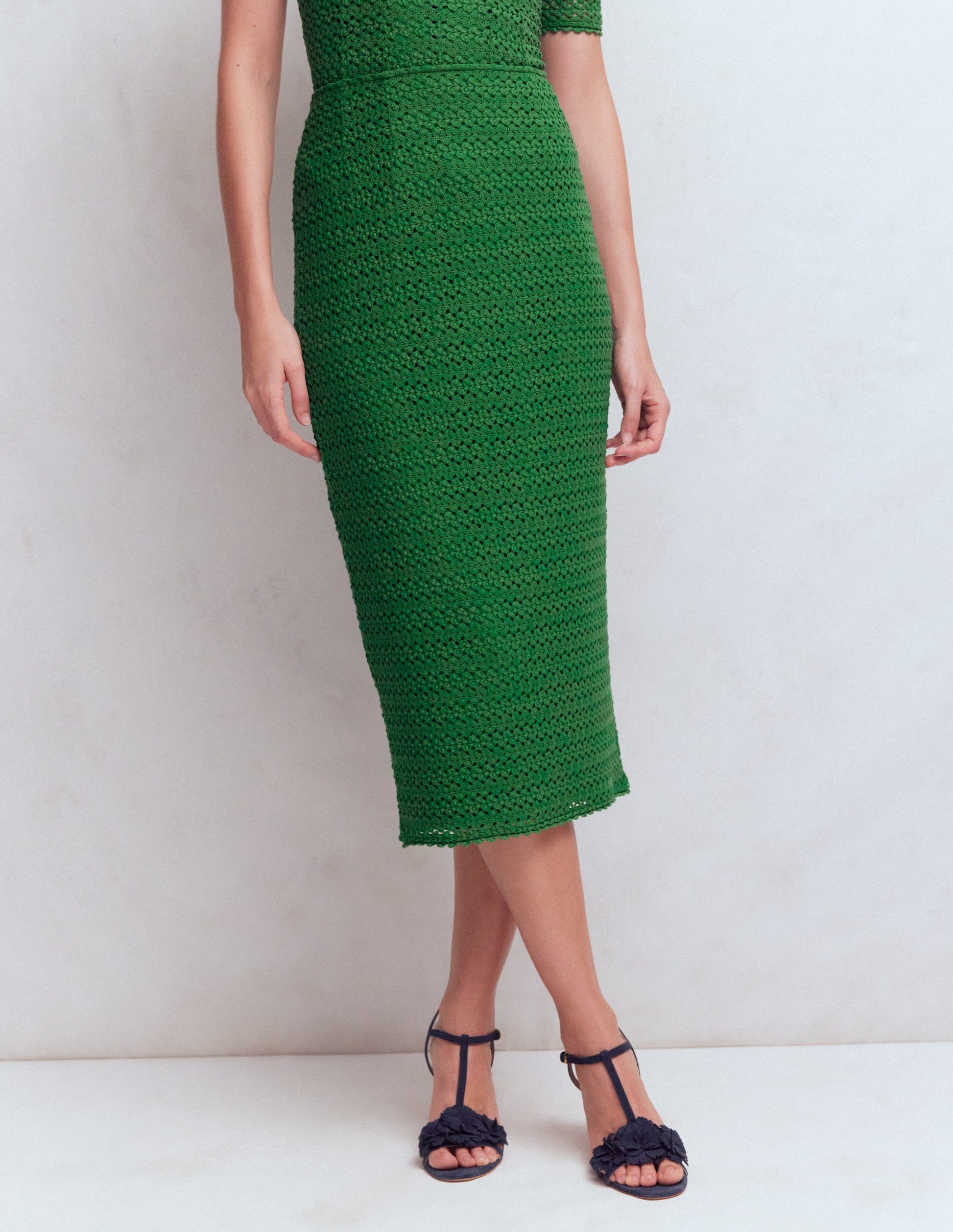 Lace Pencil Skirt-Fresh Green-5