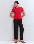 Slim Leg Cotton Trousers-Black