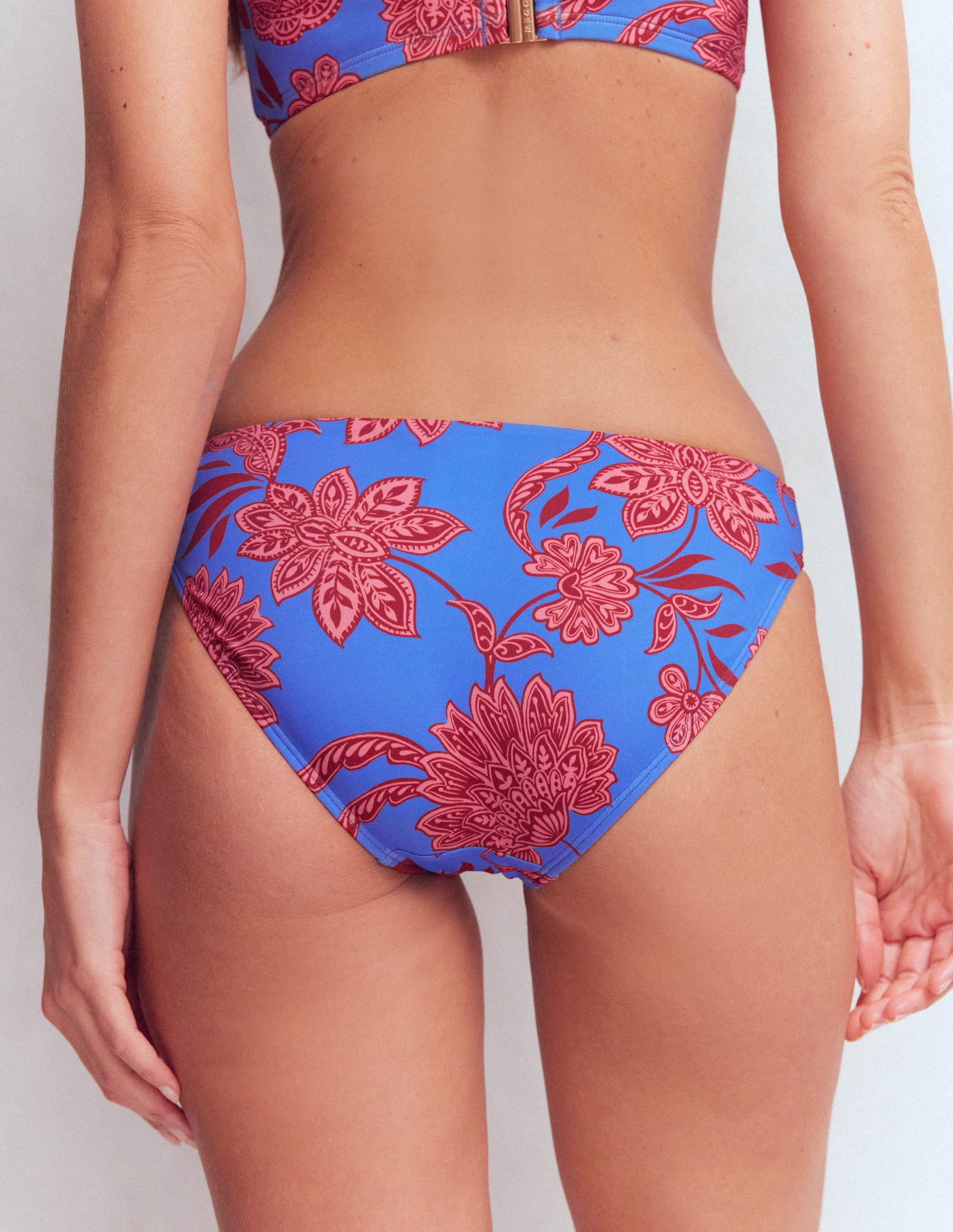 Classic Bikini Bottoms-Blue, Elegant Blossom - Image 3