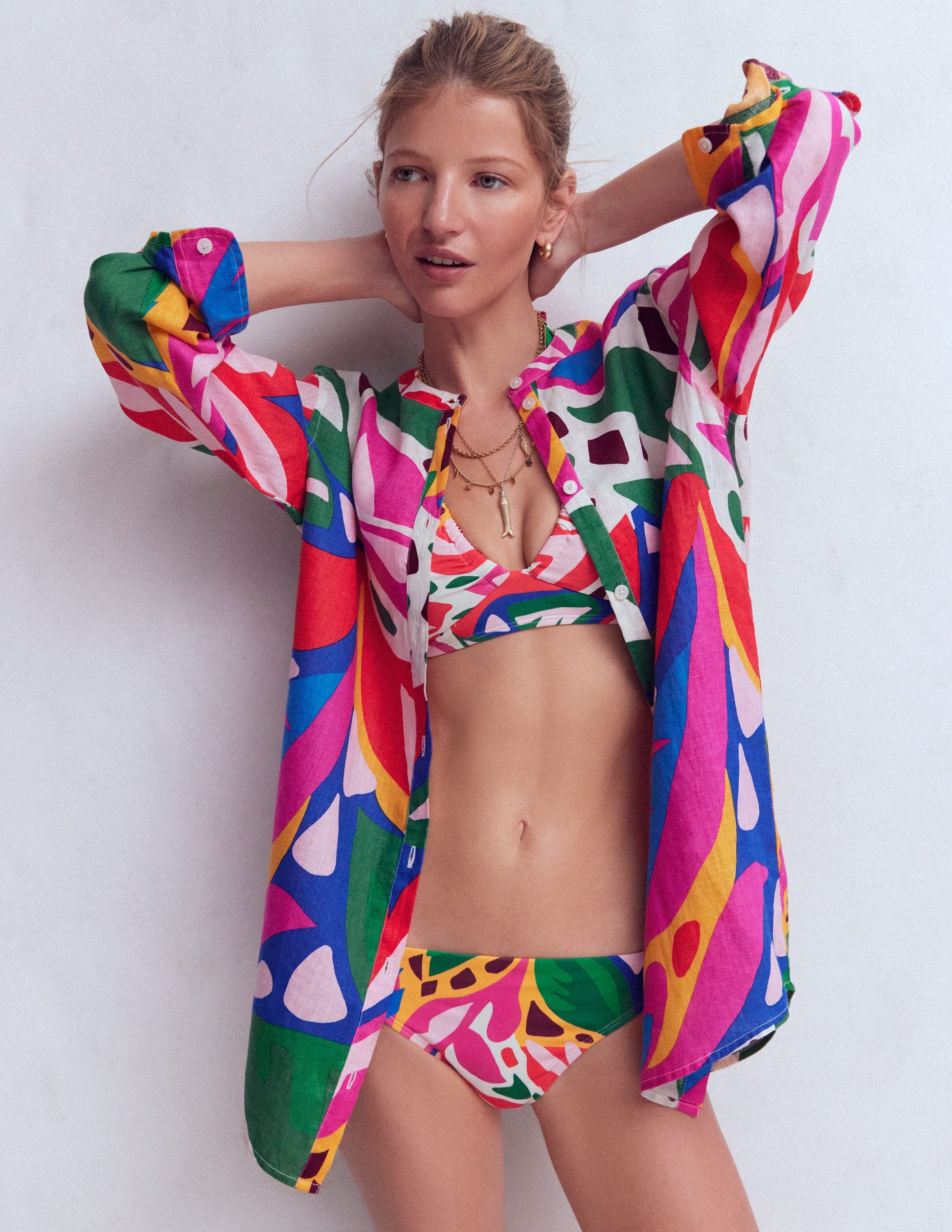 Classic Bikini Bottoms-Multi, Leafy Cascade-1