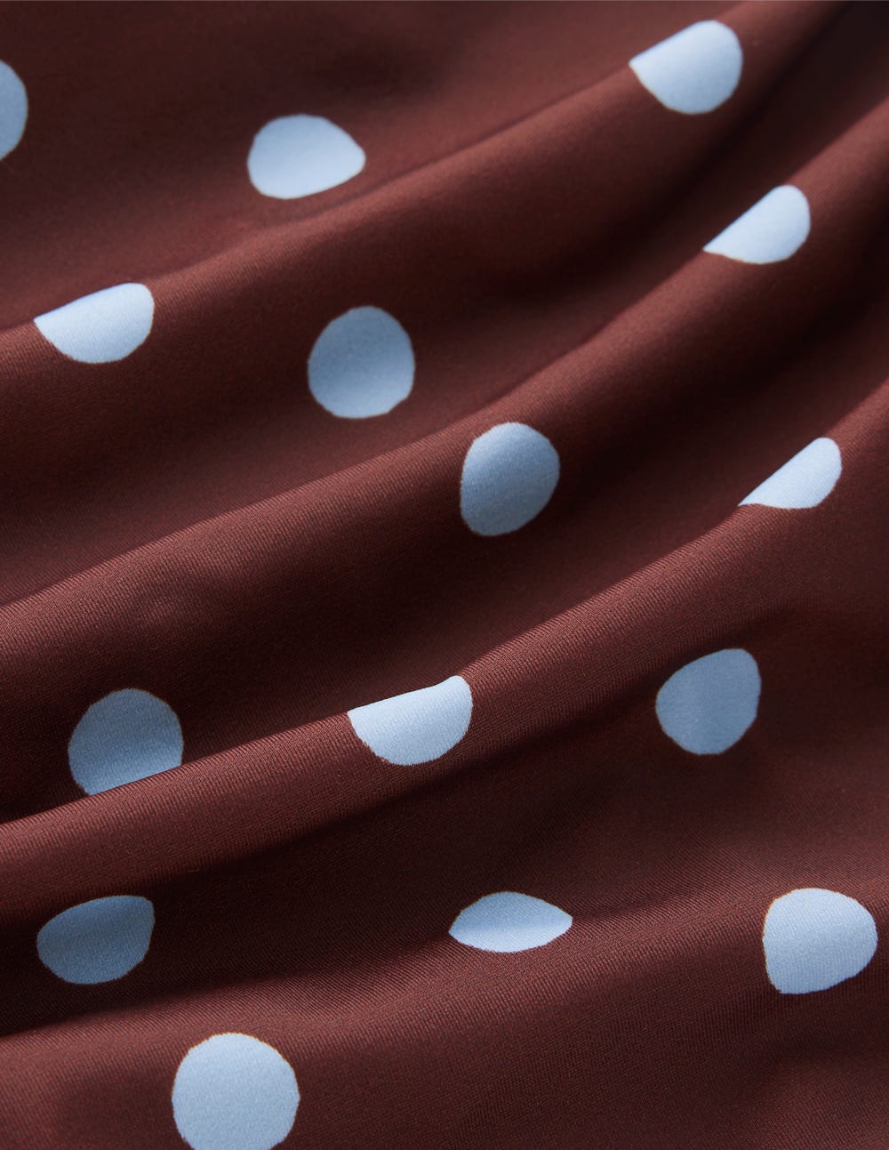 Kythira Ruched Bikini Bottoms-Chocolate And Blue Painted Dot-8