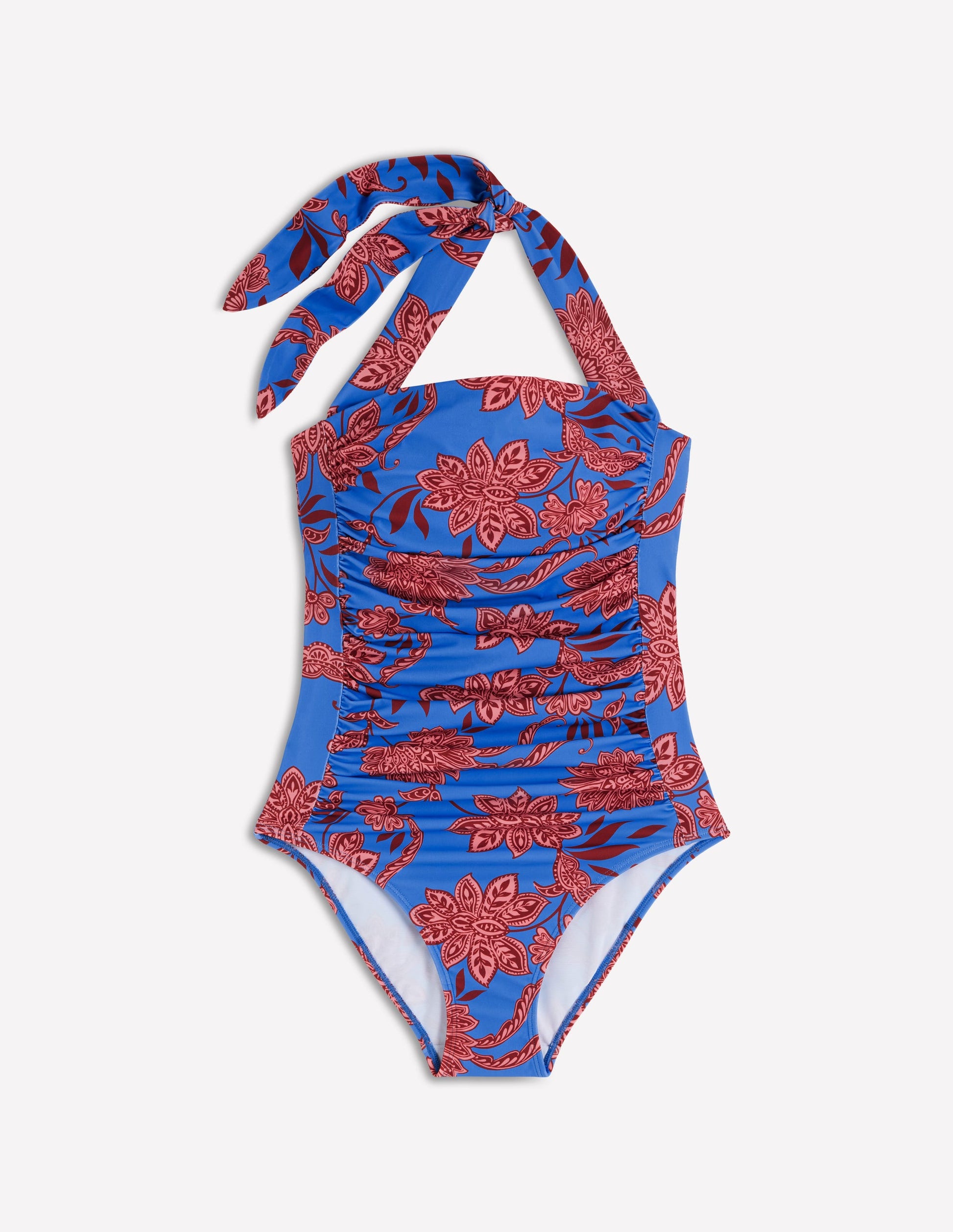 Kythira Ruched Swimsuit-Blue, Elegant Blossom-5