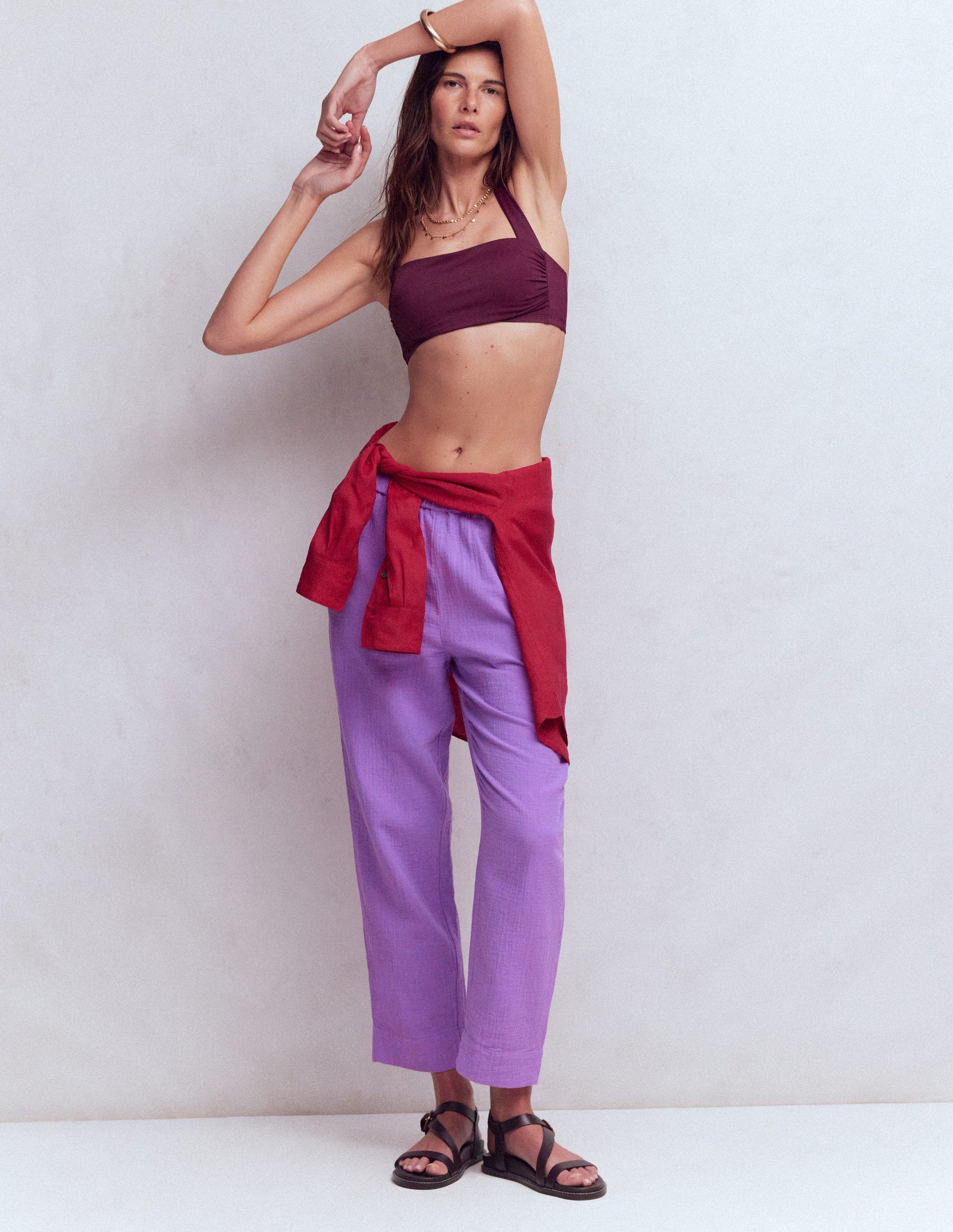 Kythira Ruched Bikini Top-Chocberry-6