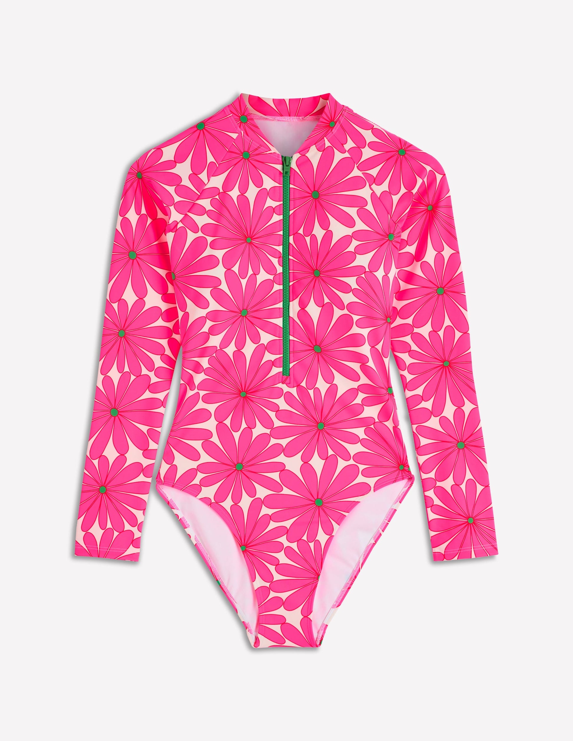 Rash Guard Swimsuit-Sangria Sunset, Daisy Blossom-5