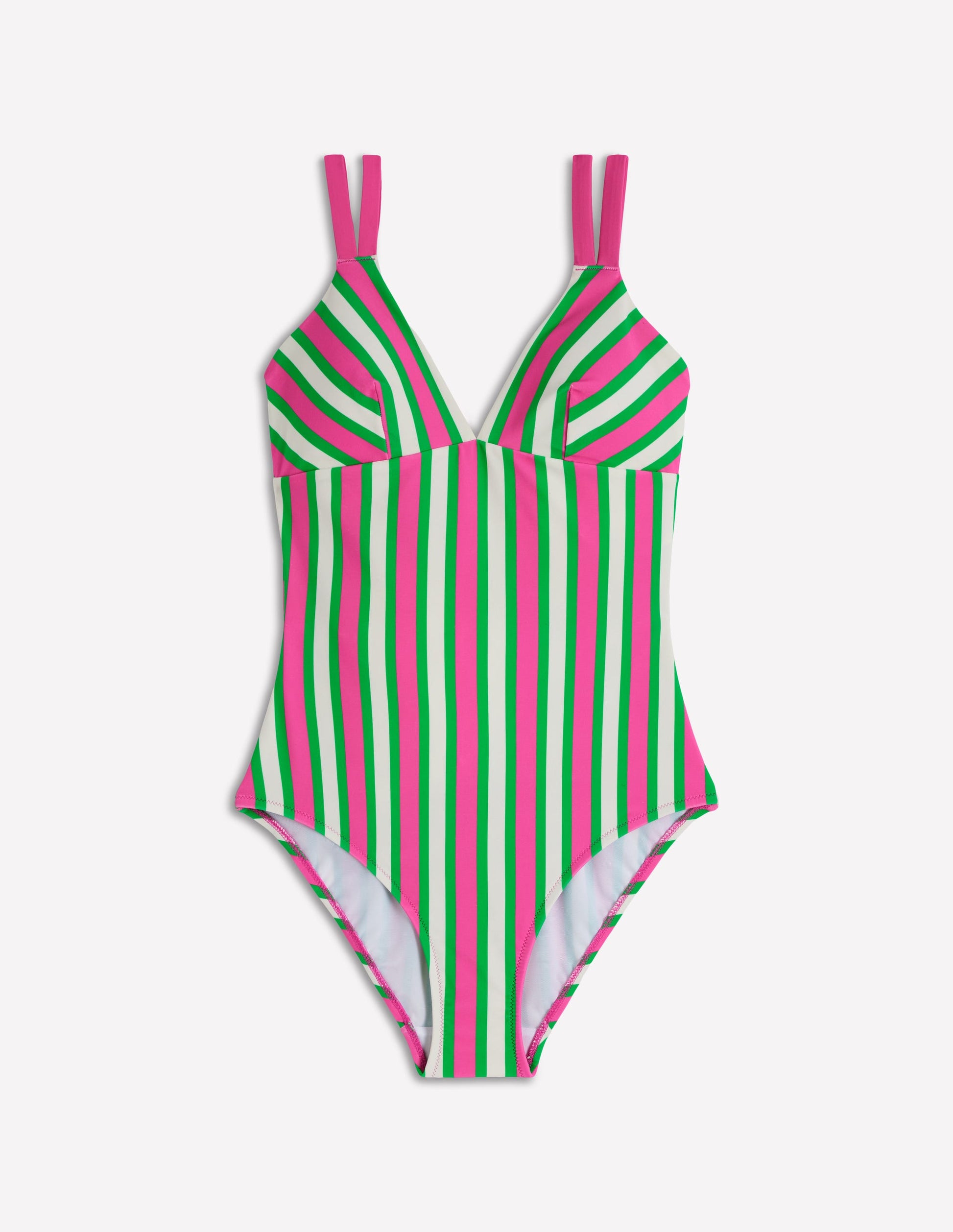Arles Swimsuit-Pink, Green and White Stripe-7