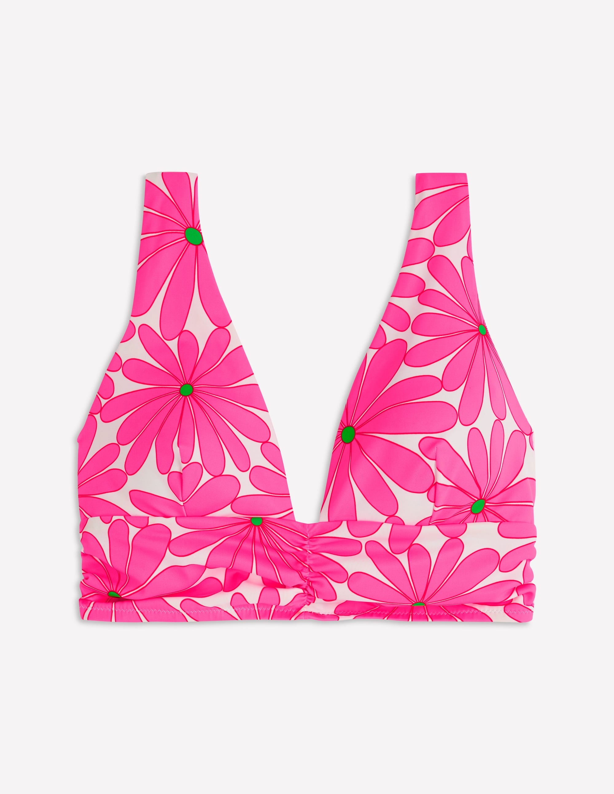 Mykonos Deep V Bikini Top-Sangria Sunset, Daisy Blossom - Image 6