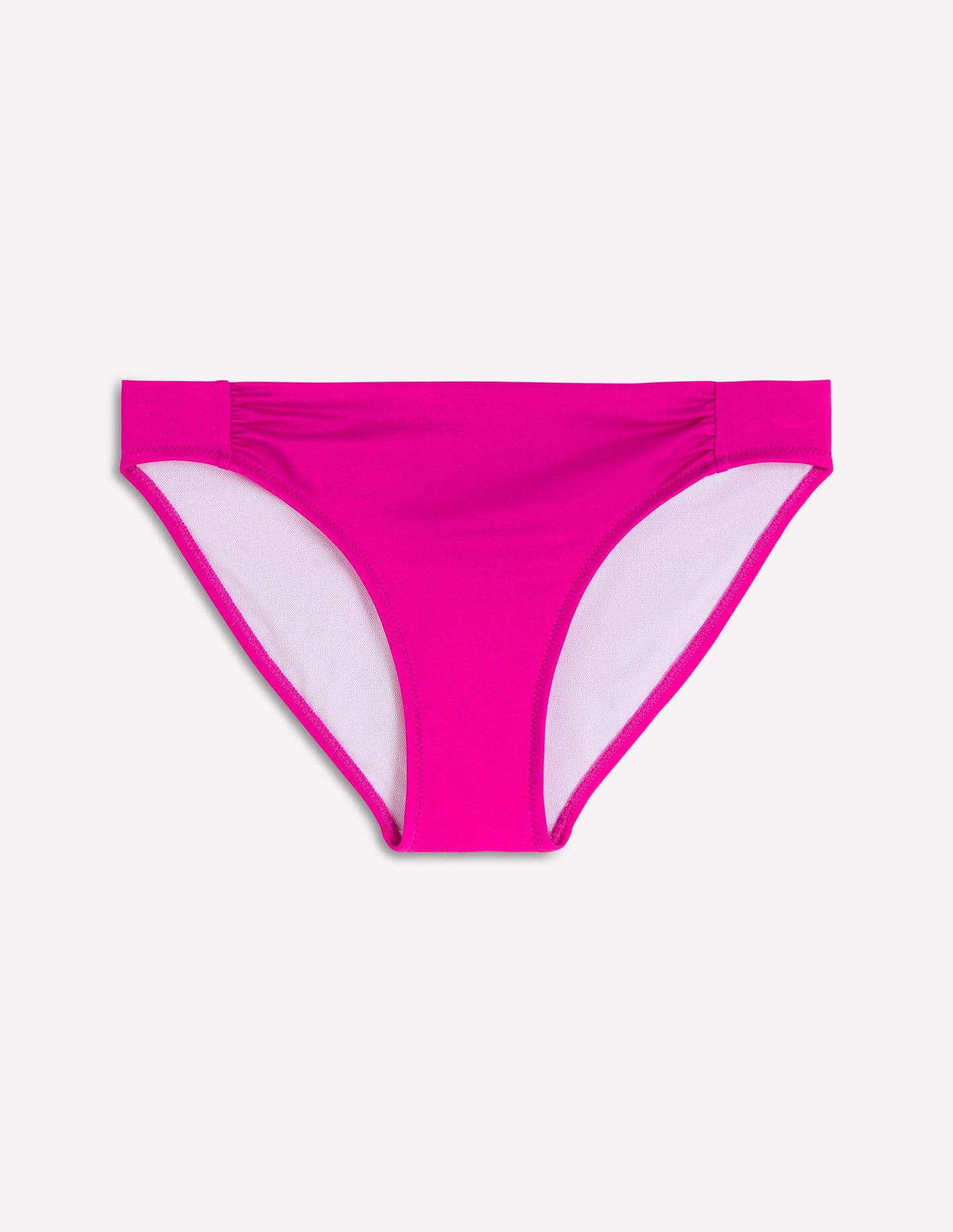 Classic Ruched Bikini Bottoms-Bright Fuchsia