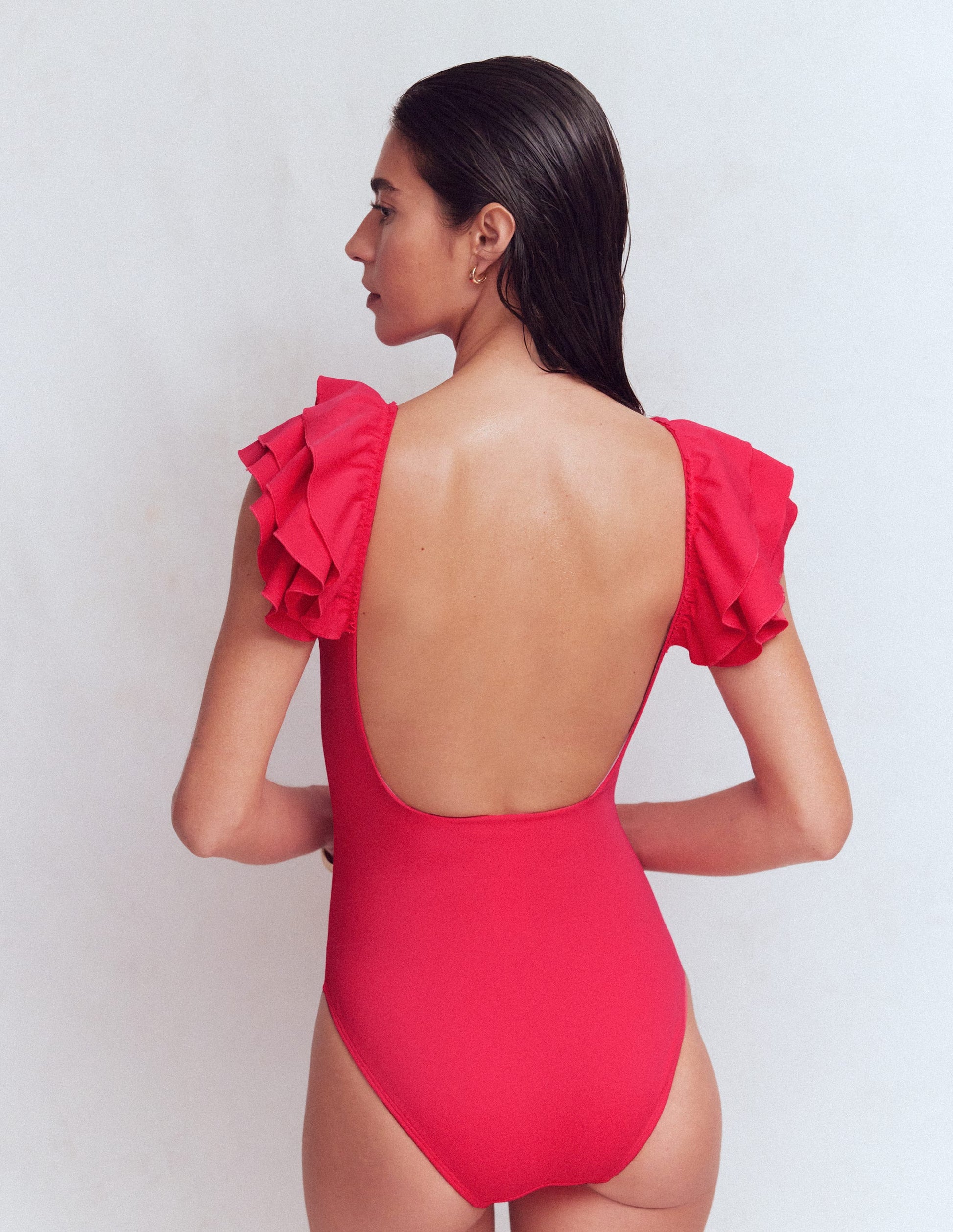 Mega Ruffle Swimsuit-Rosy-4