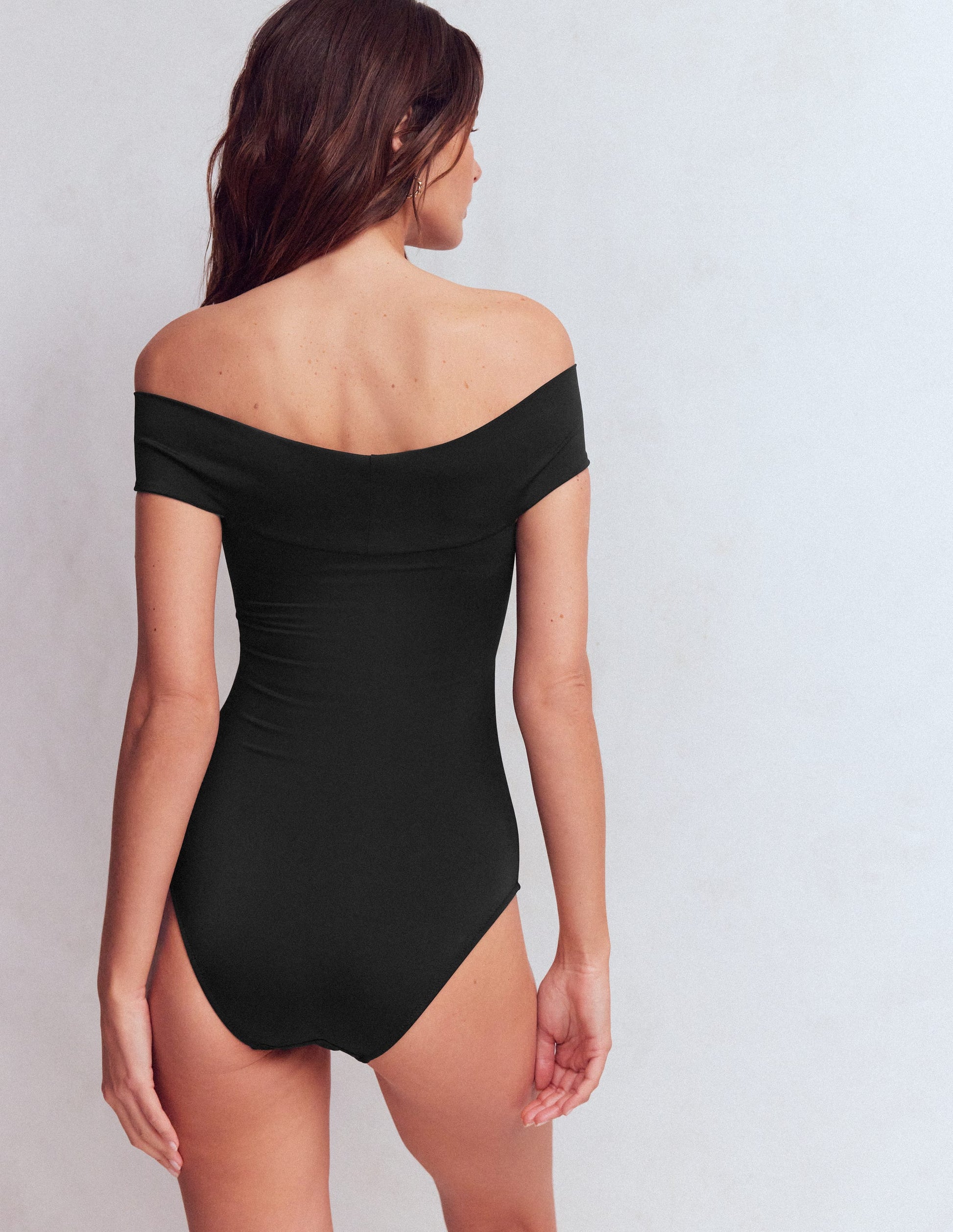Bardot Wrap Swimsuit-Black-3
