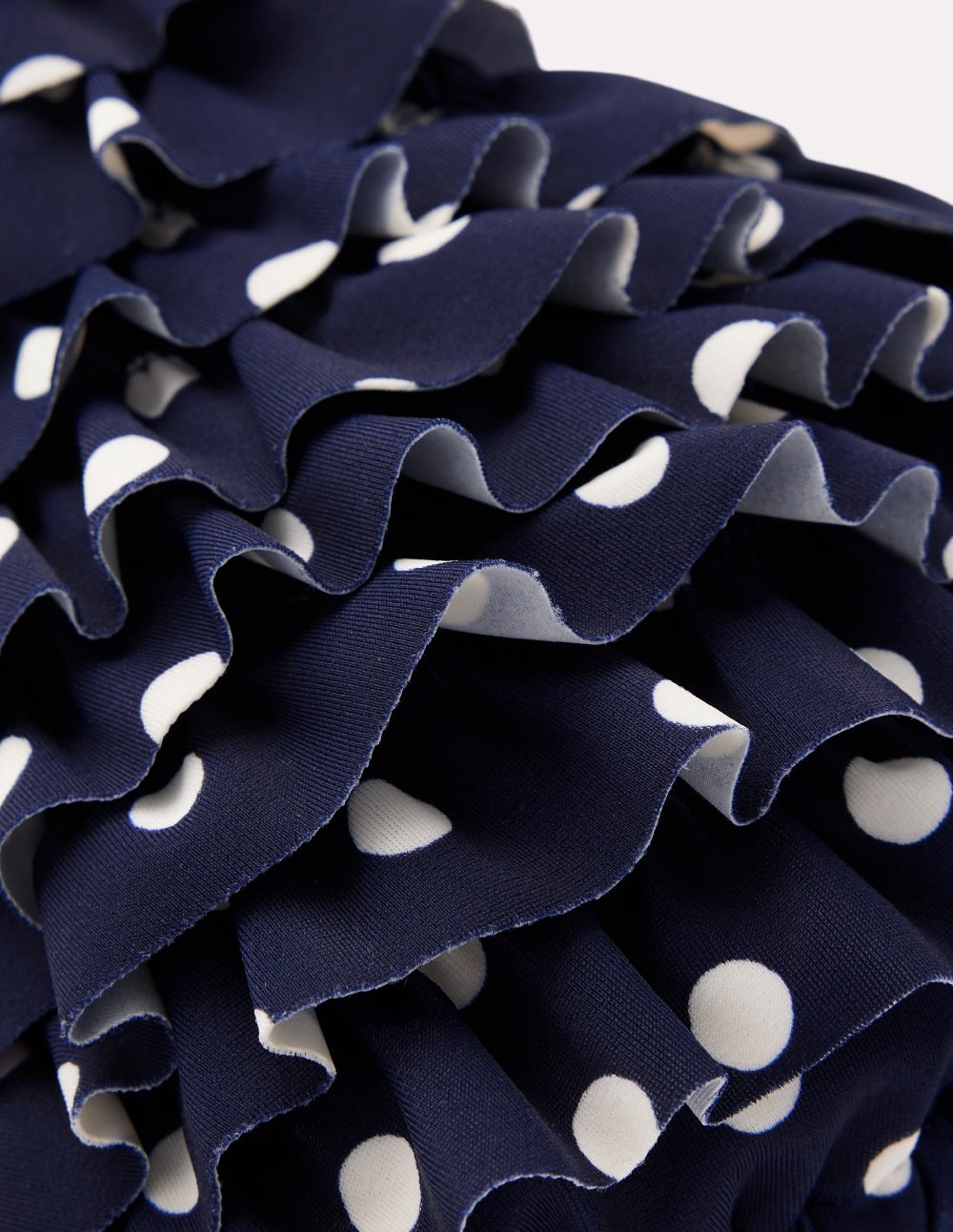 Ruffle Bikini Top-Navy Spot-7