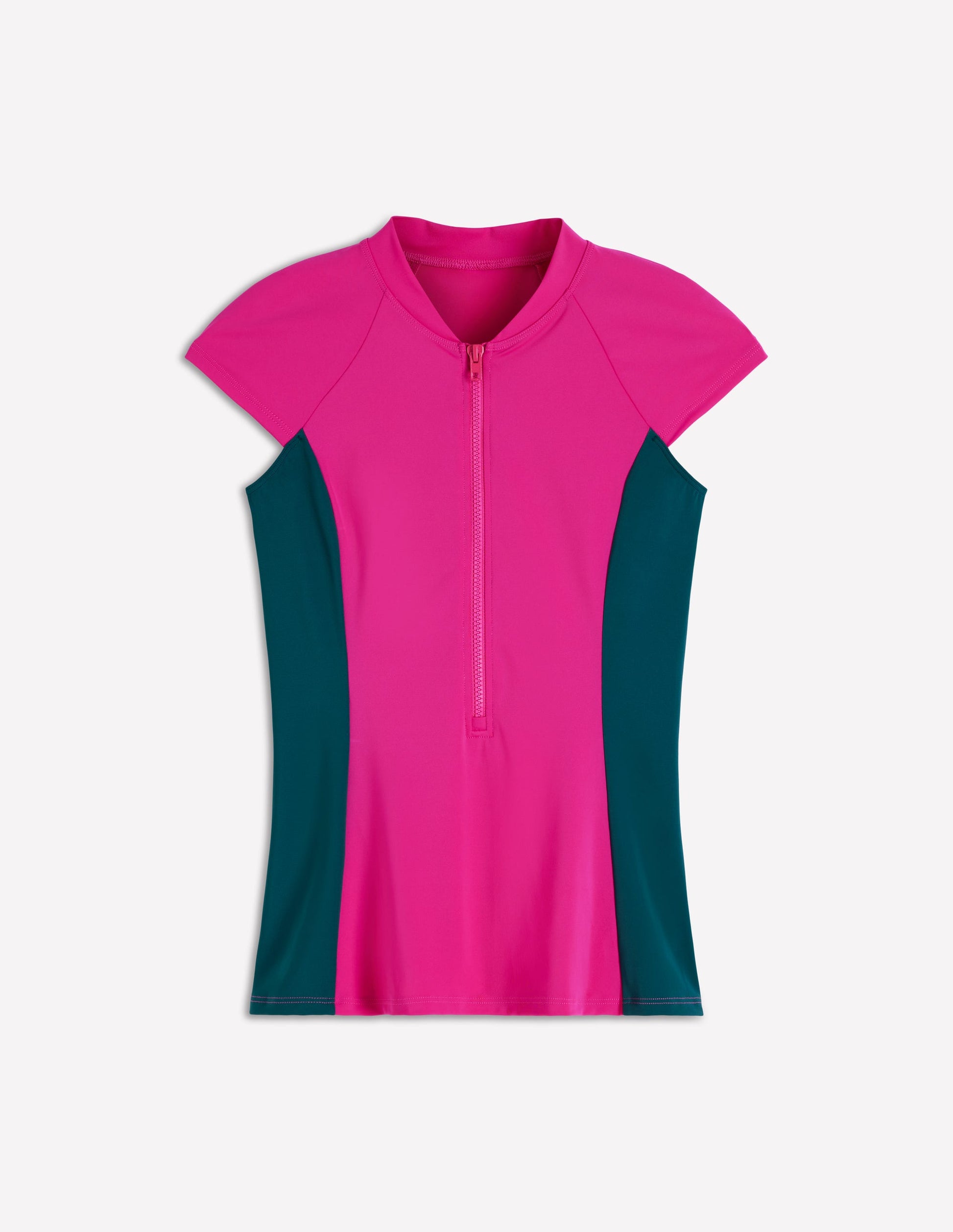 Short Sleeve Rash Guard Top-Pink, Colourblock | Boden UK