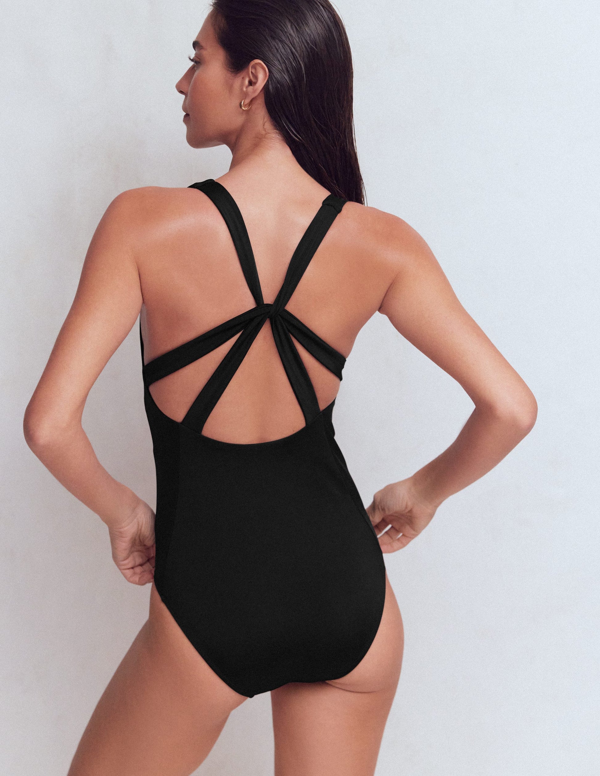 Strap Detail Swimsuit-Black-3