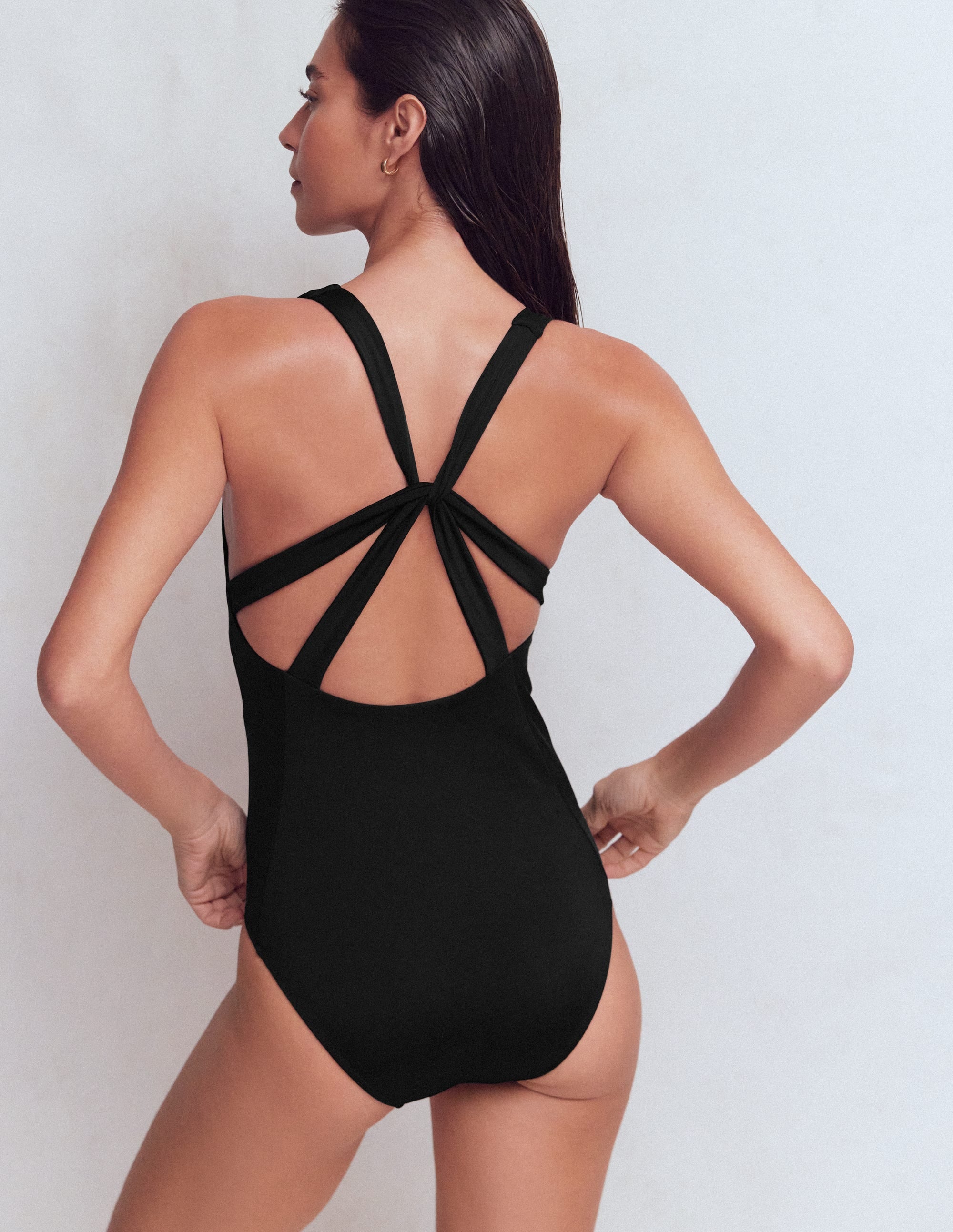 Strap Detail Swimsuit-Black - Image 3