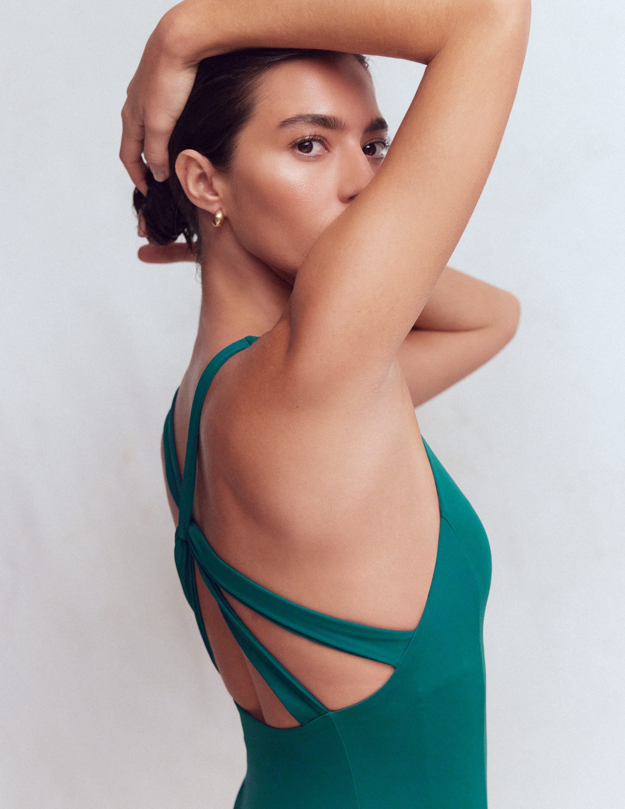 Strap Detail Swimsuit-Pacific Green - Image 4