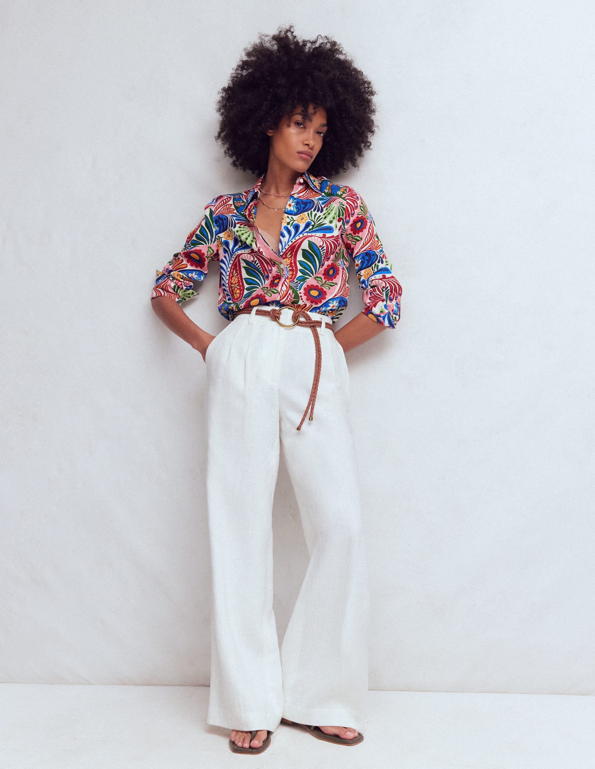 Sienna Linen Shirt-Multi, Enchanted Paisley - Image 1