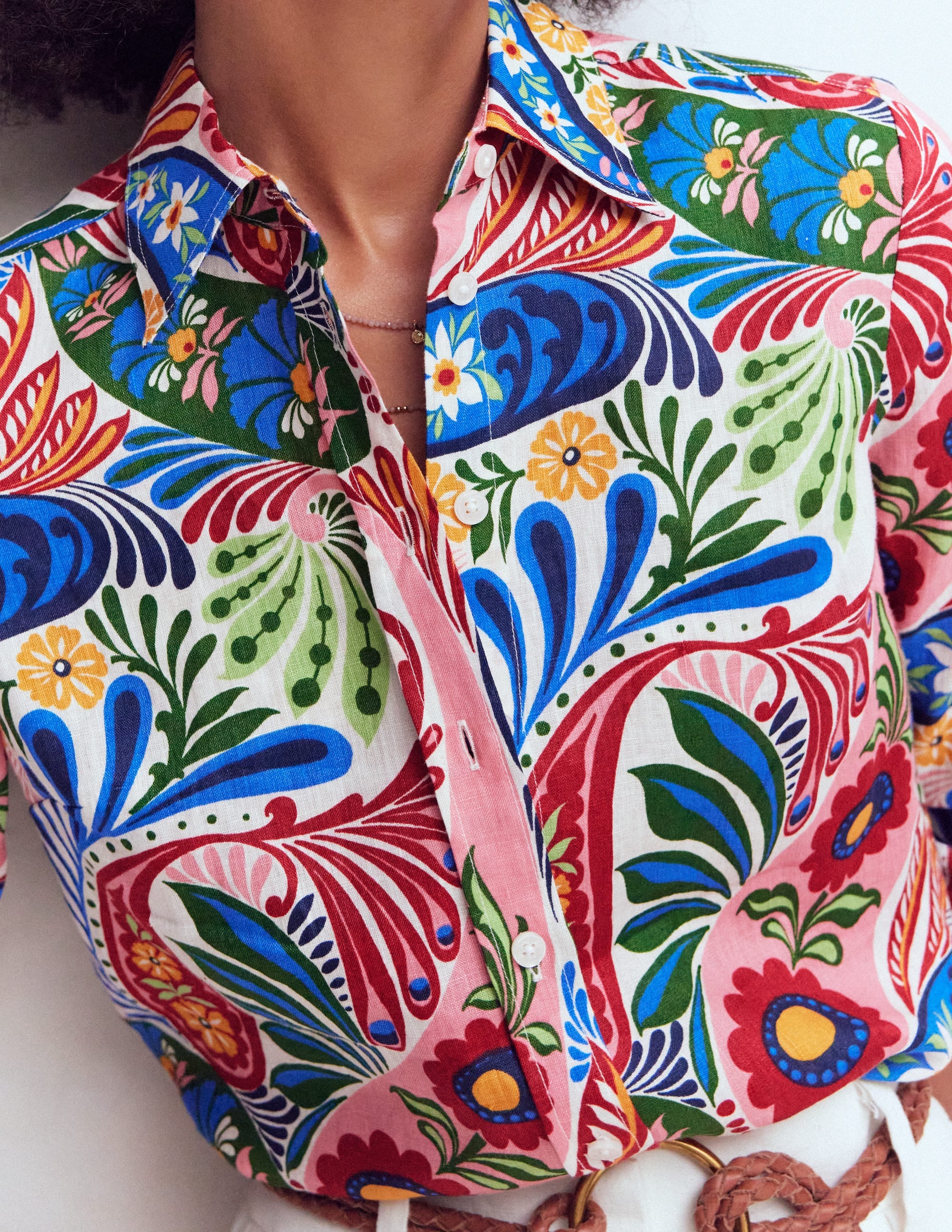 Sienna Linen Shirt-Multi, Enchanted Paisley - Image 2