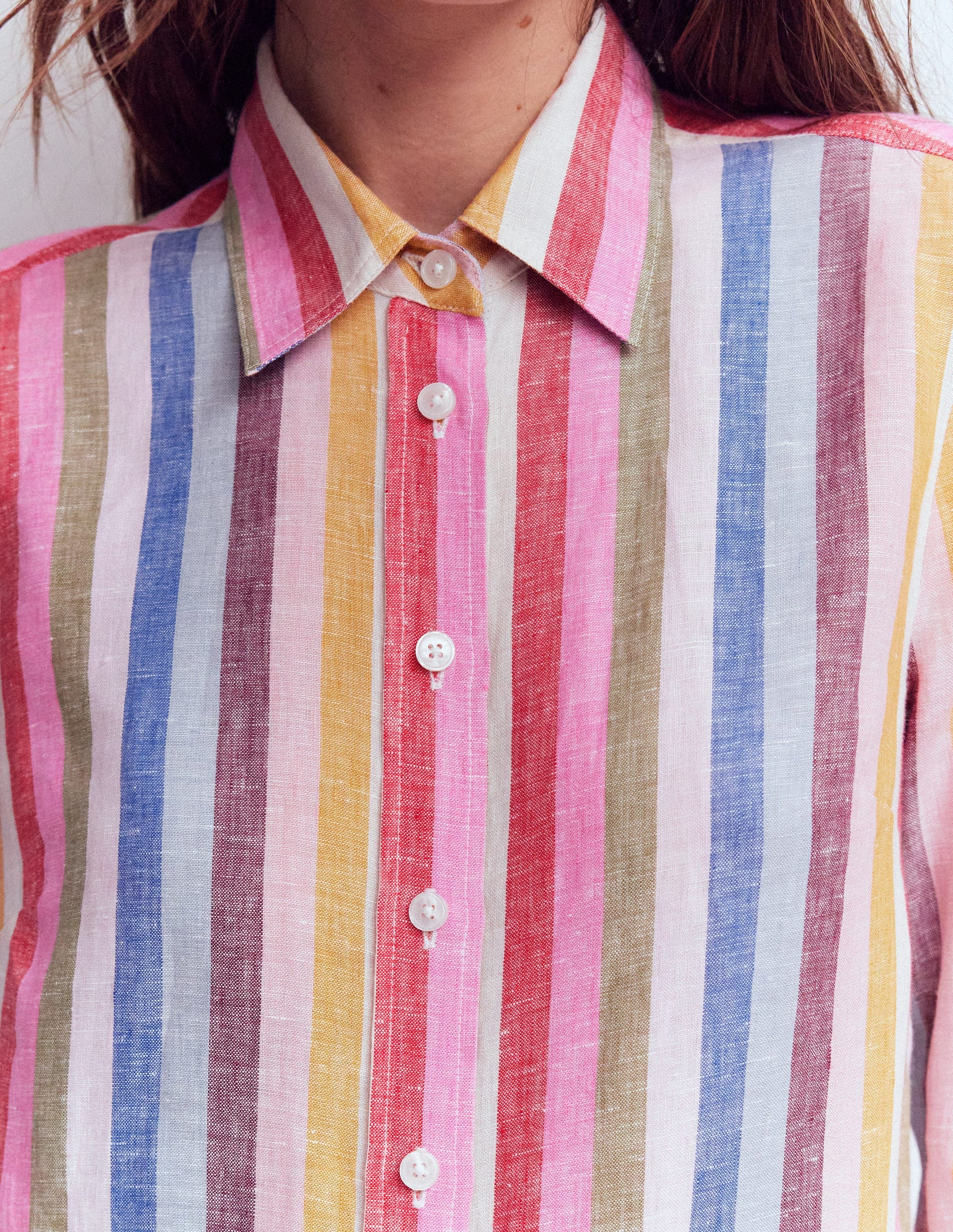 Sienna Linen Shirt-Pink, Green, Purple Multi-3