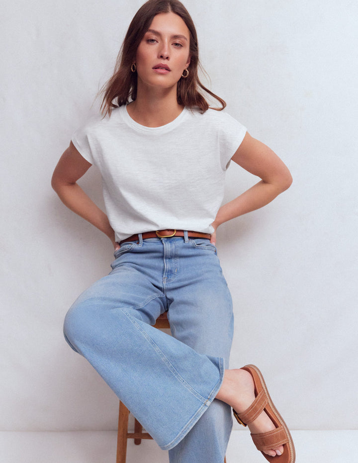 Louisa Slub T-Shirt-White