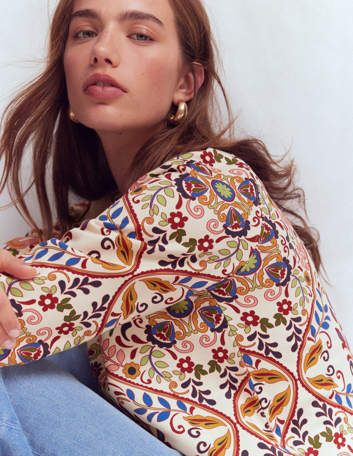 Rosa Printed Sweatshirt-Multi, Enchanted Gardenia