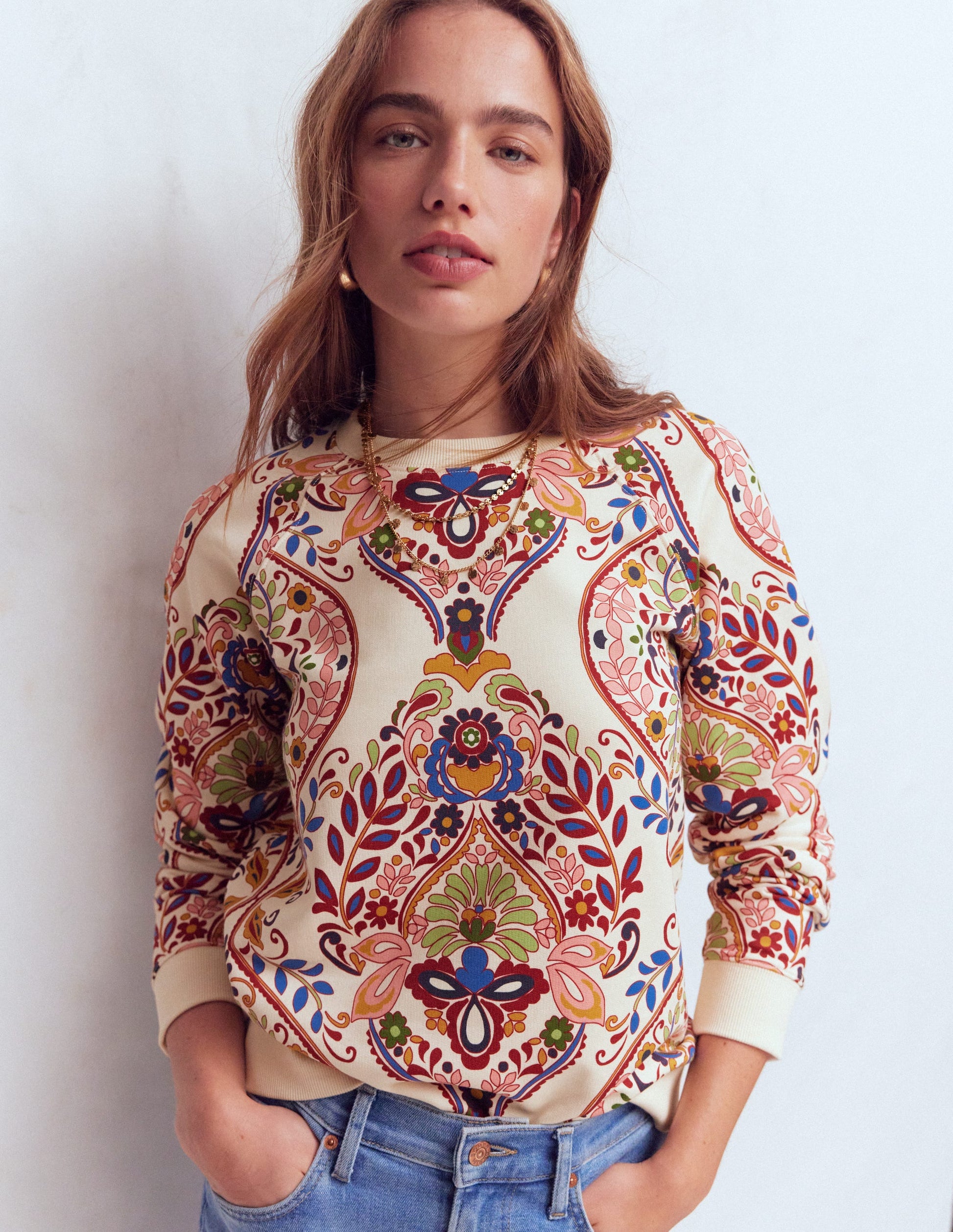 Emi Printed Sweatshirt-Multi, Enchanted Gardenia-2
