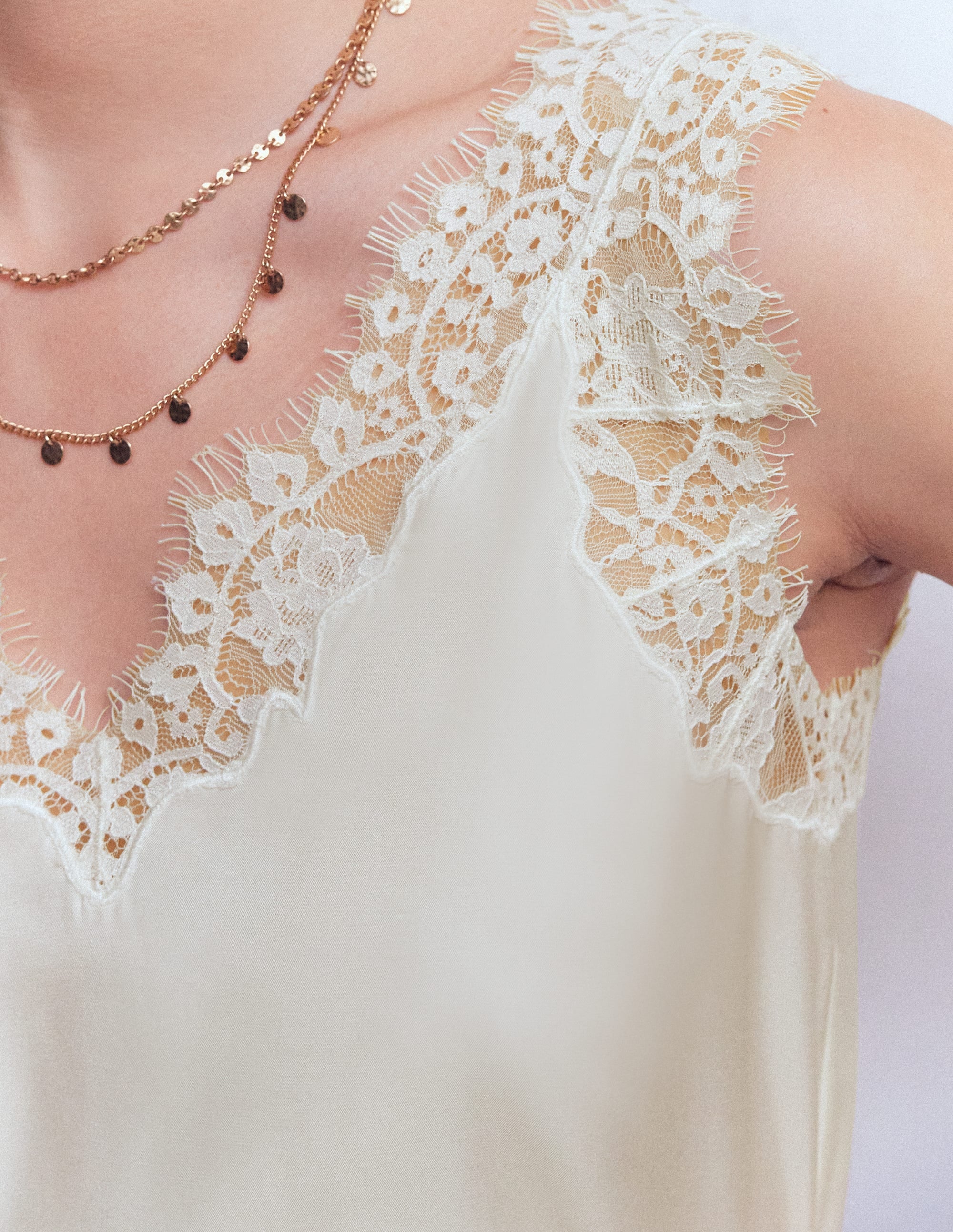 Ara Silk Blend Lace Cami - Ivory | Boden UK