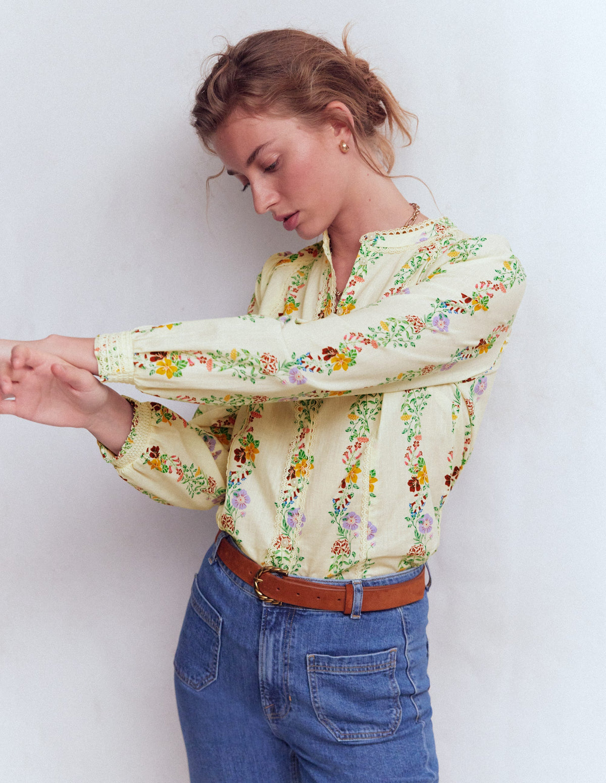 Rhea Trim  Insert Cotton Top-Multi, Blossom Trail - Image 4