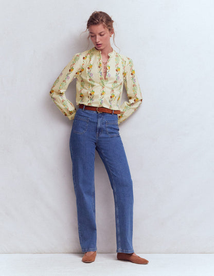 Rhea Trim  Insert Cotton Top-Multi, Blossom Trail-7