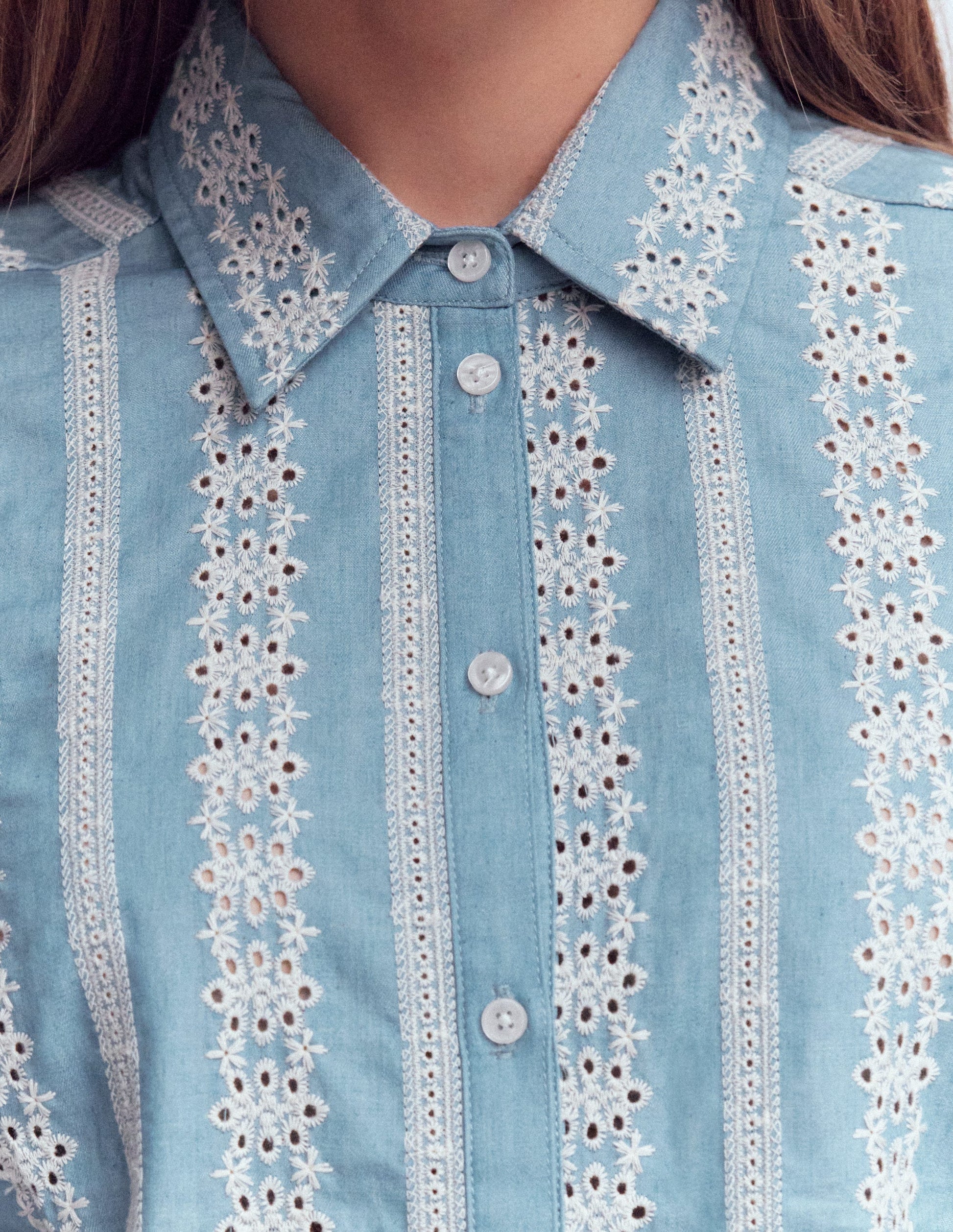 Cara Denim Shirt-Blue Broderie-2